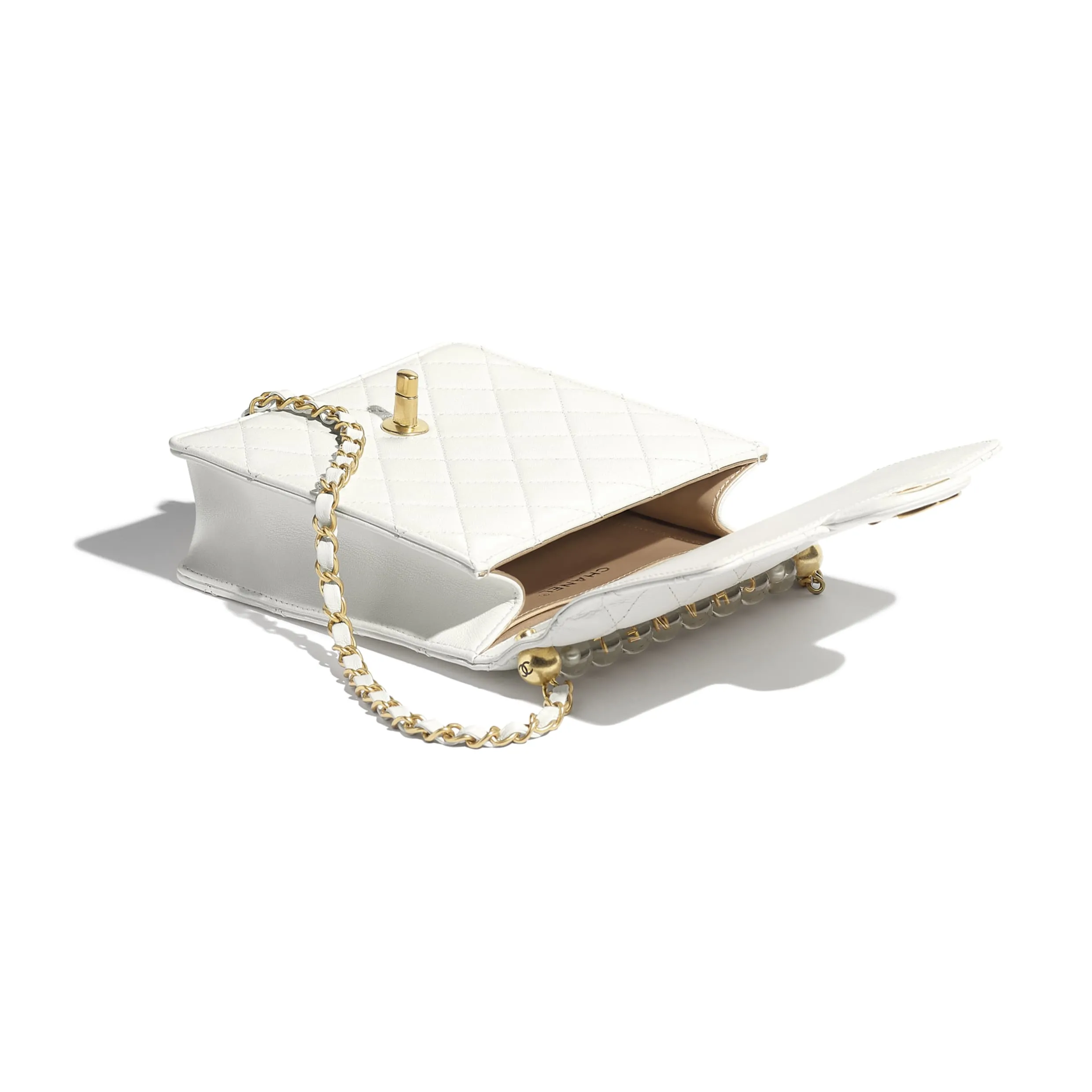 Chanel Flap Bag White Goatskin