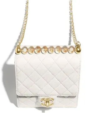 Chanel Flap Bag White Goatskin