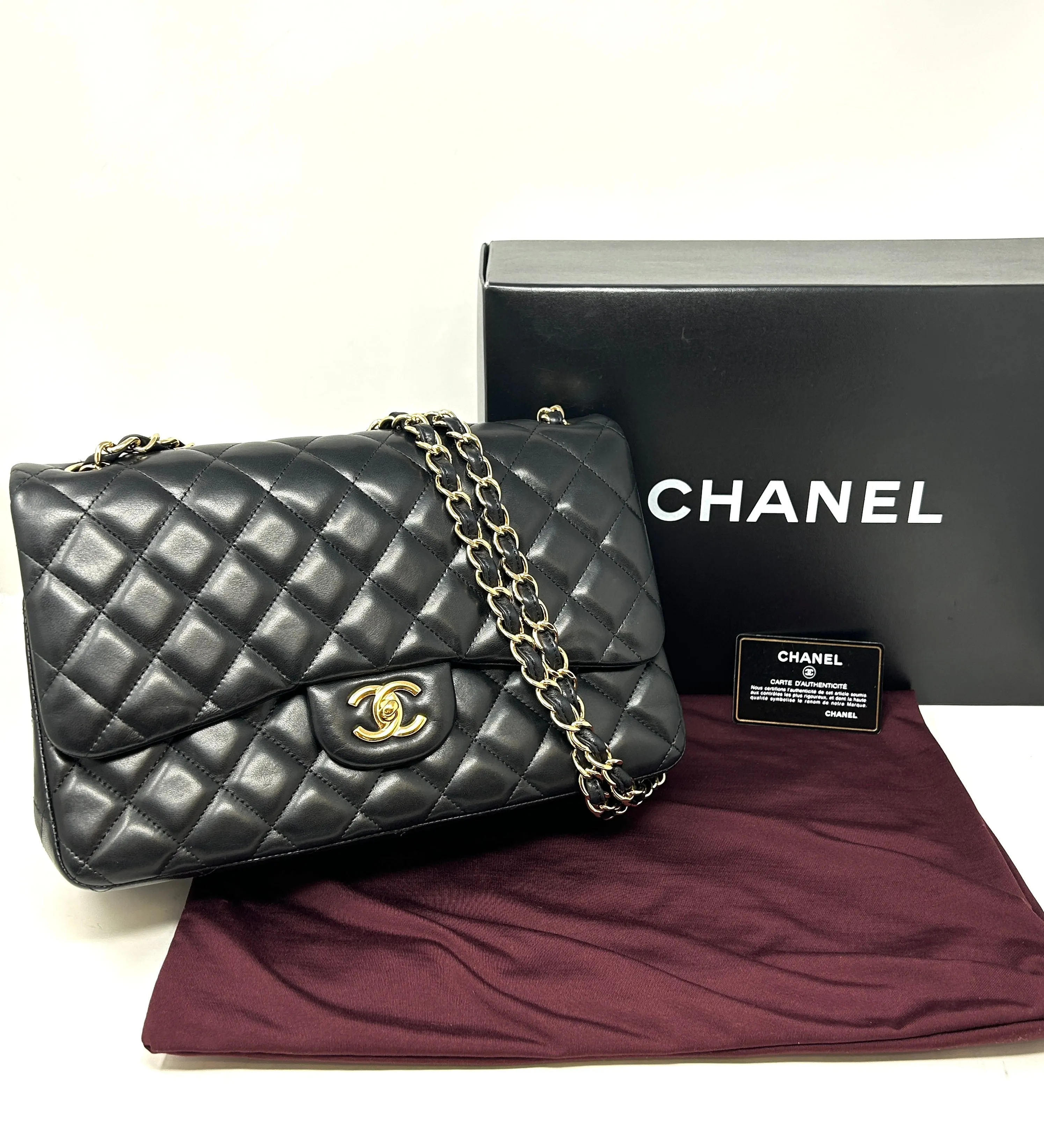 Chanel Jumbo Classic Double Flap Black Lambskin Bag