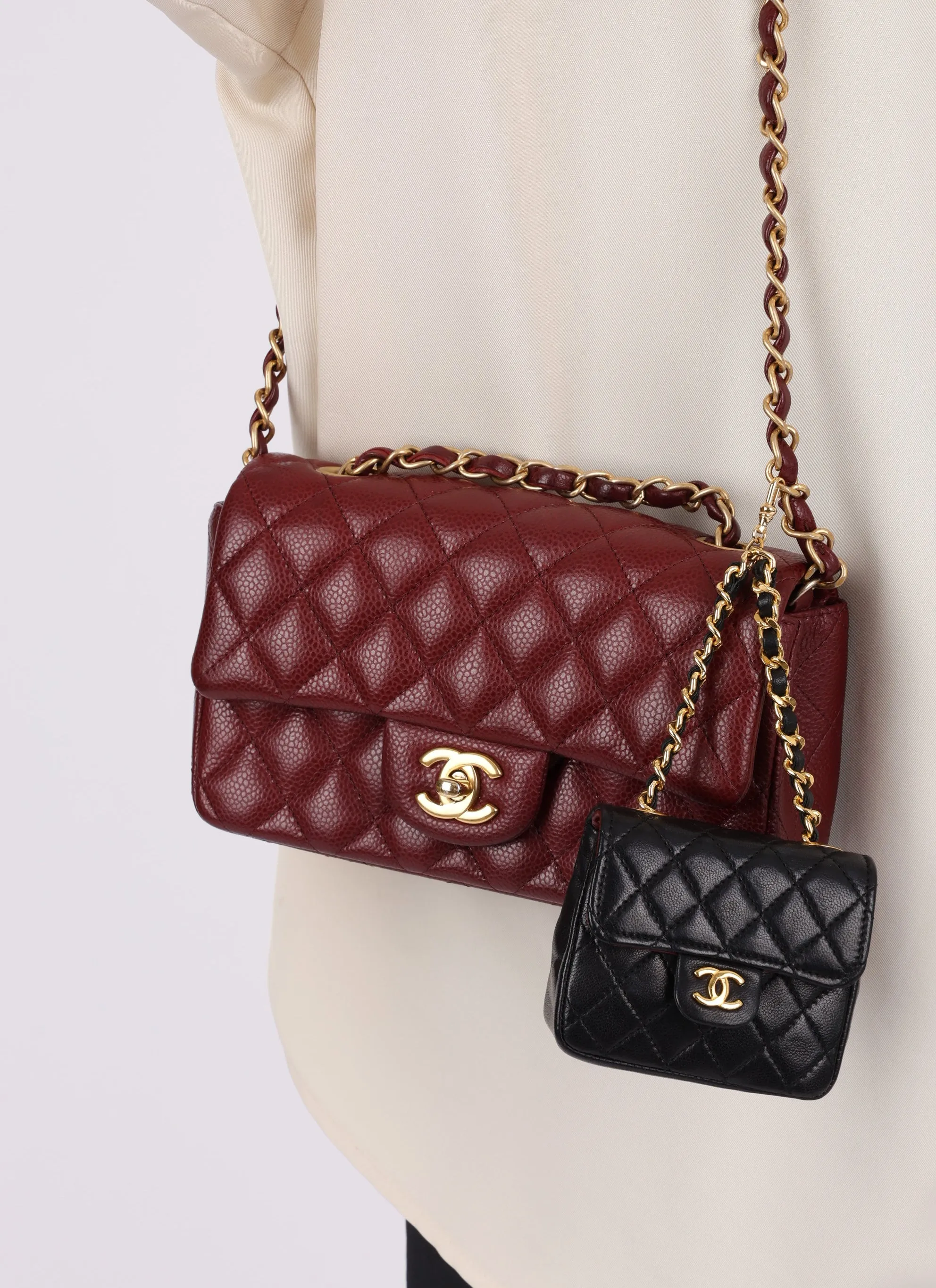 Chanel Lambskin Micro Flap w Chain