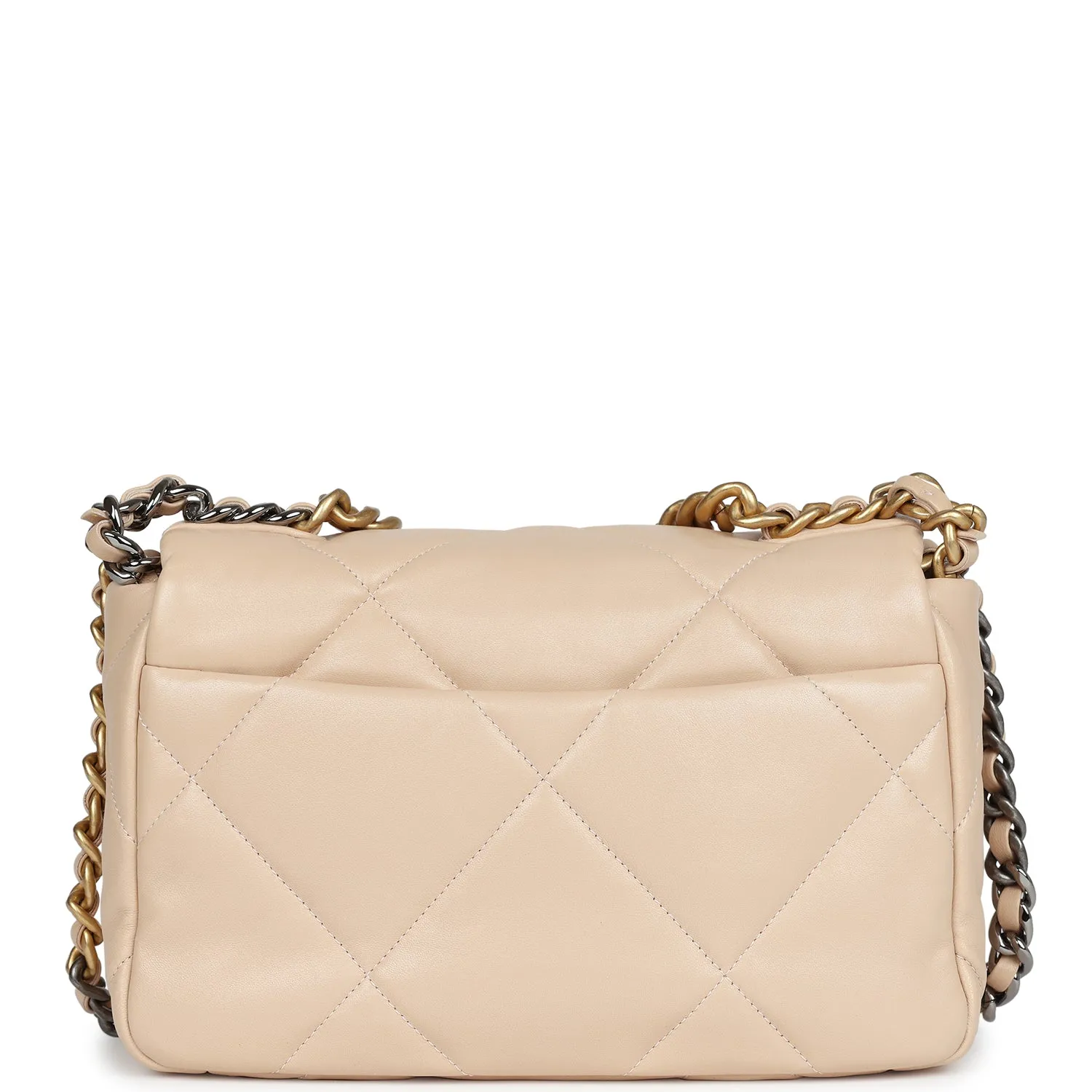 Chanel Medium 19 Flap Light Beige Lambskin Mixed Metal Hardware