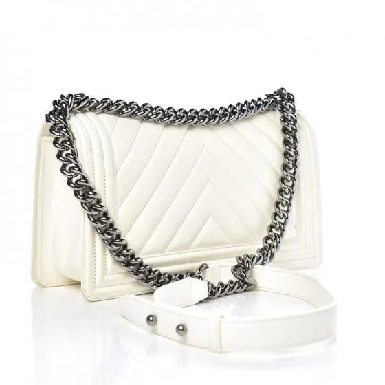 Chanel Medium Boy Flap Bag White