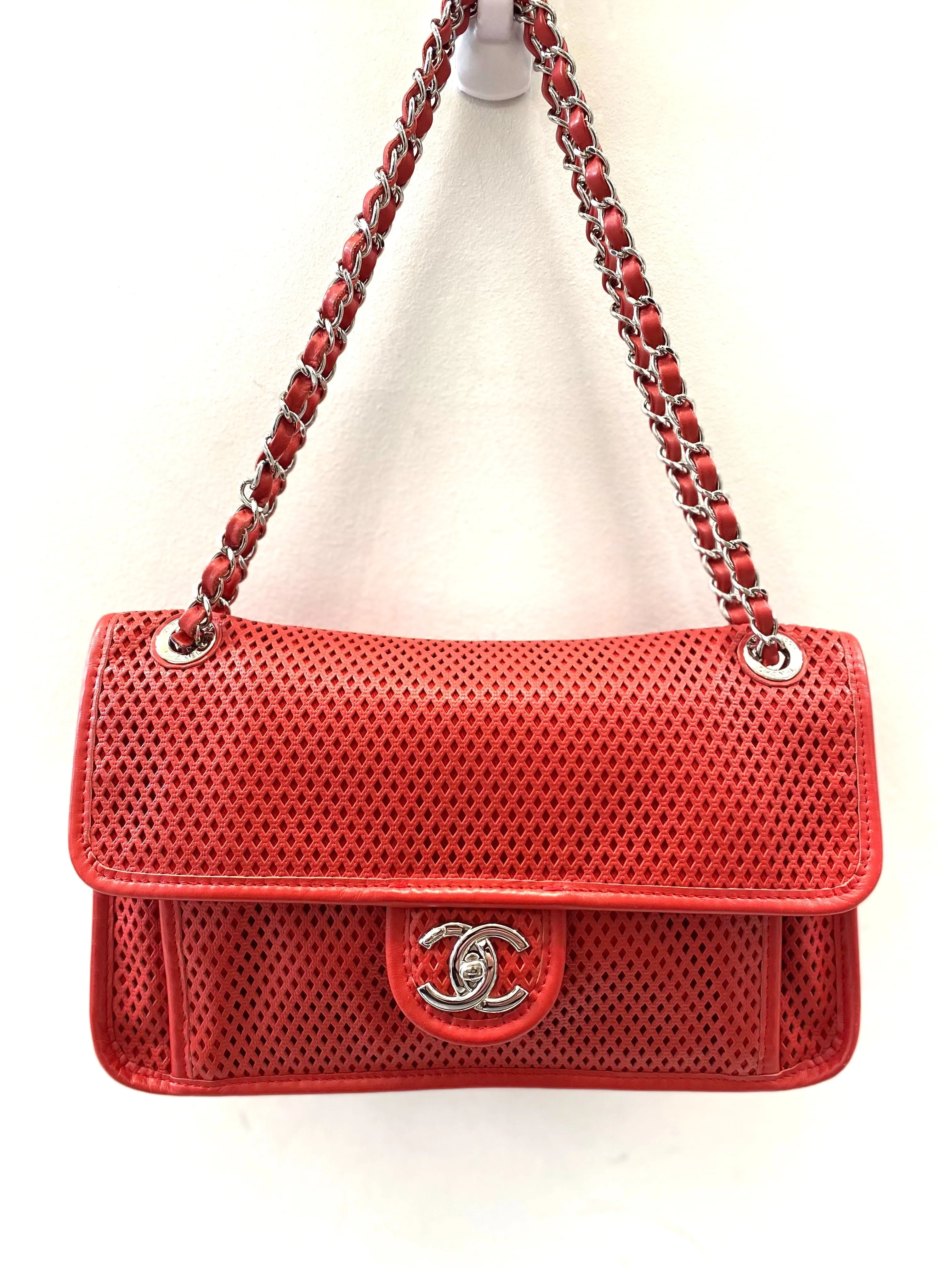 CHANEL PERFORATED LAMBSKIN UP IN THE AIR FLAP BAG