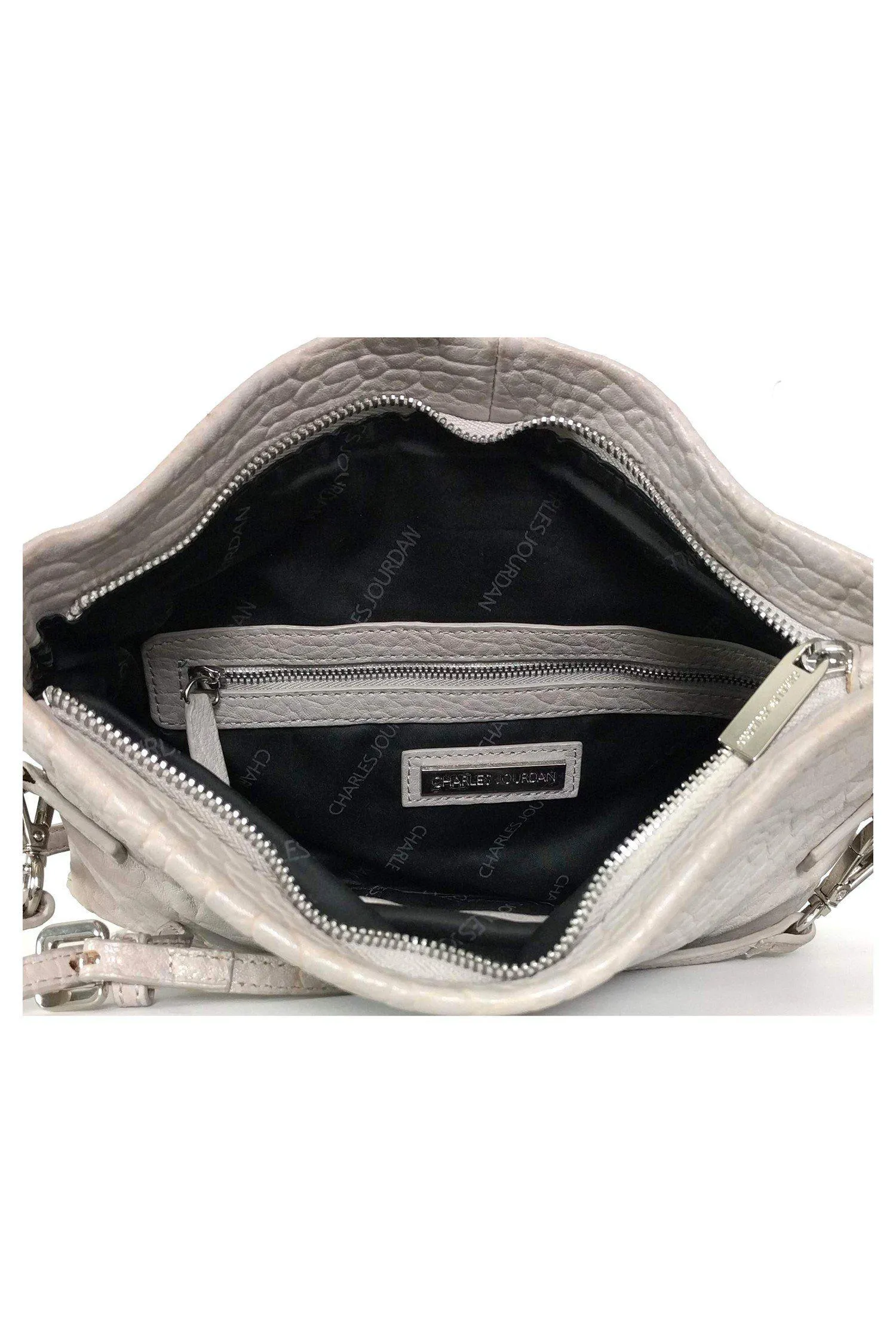 Charles Jourdan - Grey Leather Crossbody Bag