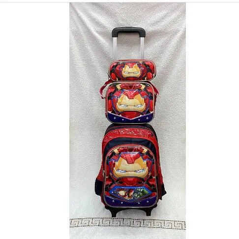 Children backpack with Wheels Trolley Bag For School Rolling backpack Bag For girl boy school kids trolley wheeled Backpack set