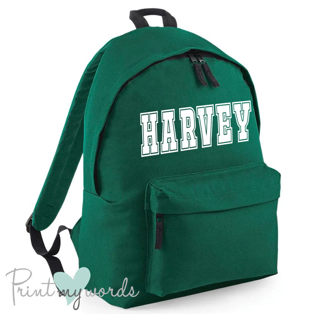 Children's Personalised Name School Rucksack Backpack