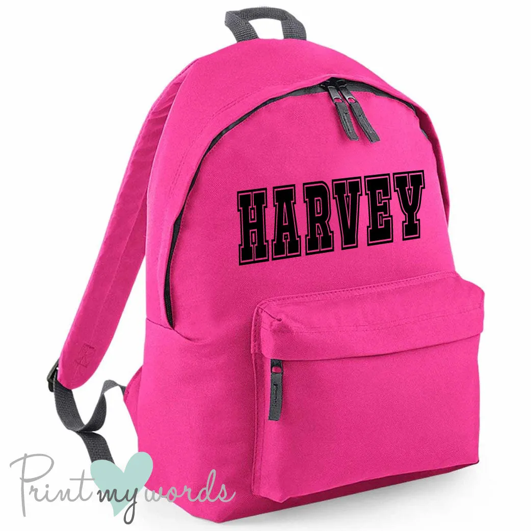 Children's Personalised Name School Rucksack Backpack