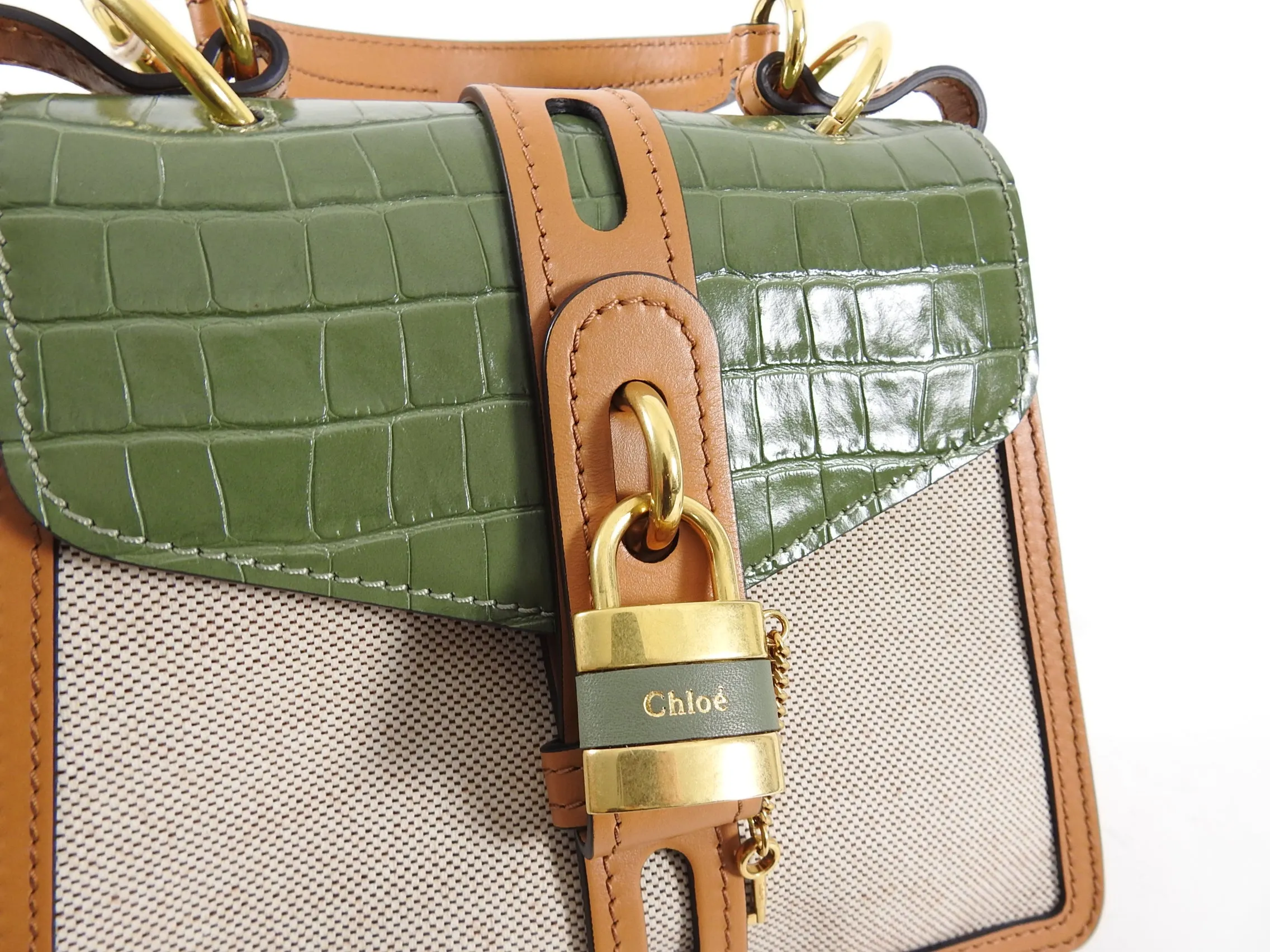 Chloe Aby Small Canvas and Misty Green Day Bag