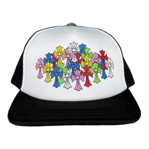 Chrome Hearts Multi Colored Crosses Black/White Trucker Hat