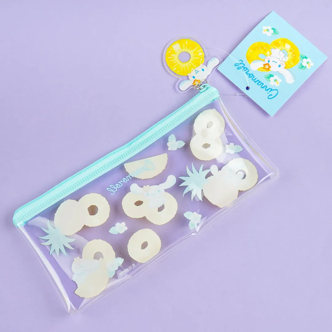 Cinnamoroll & Pineapple Flat Clear Pen Case