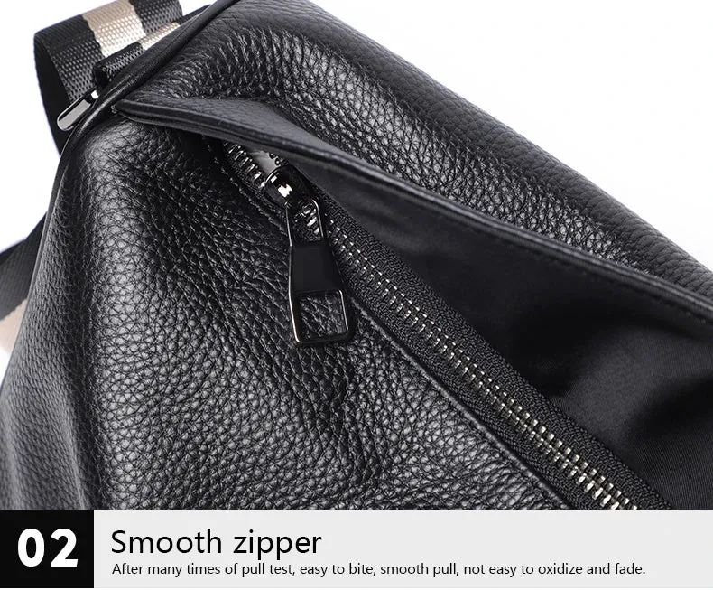 Cowhide Leather Flap Shoulder Bag.