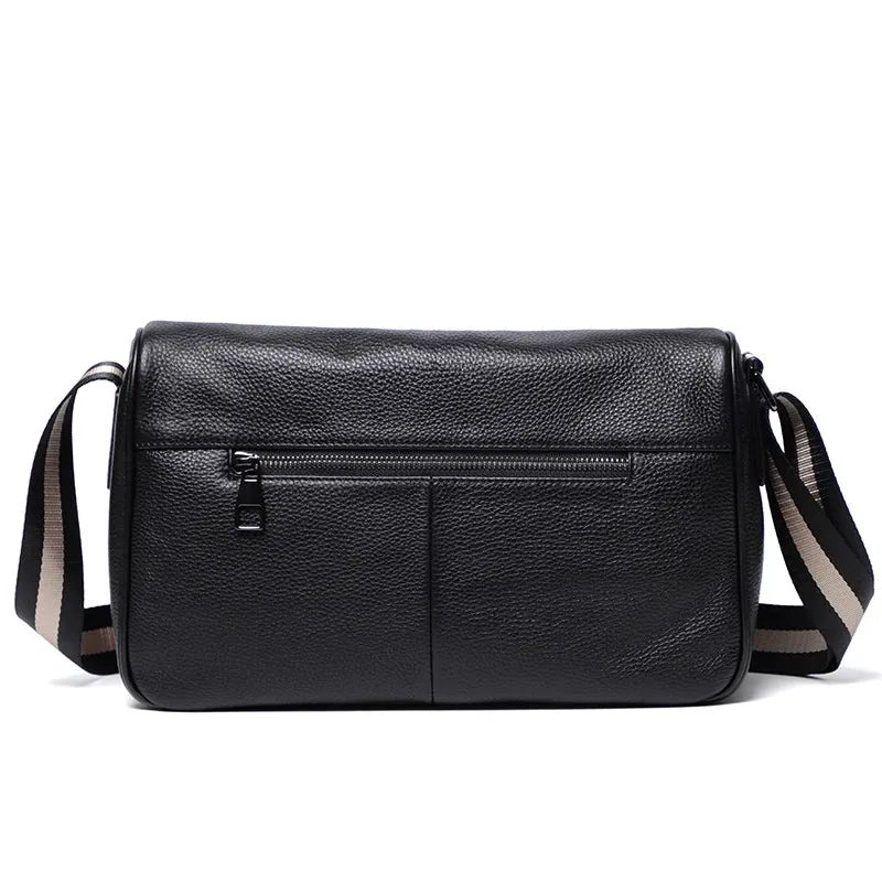 Cowhide Leather Flap Shoulder Bag.