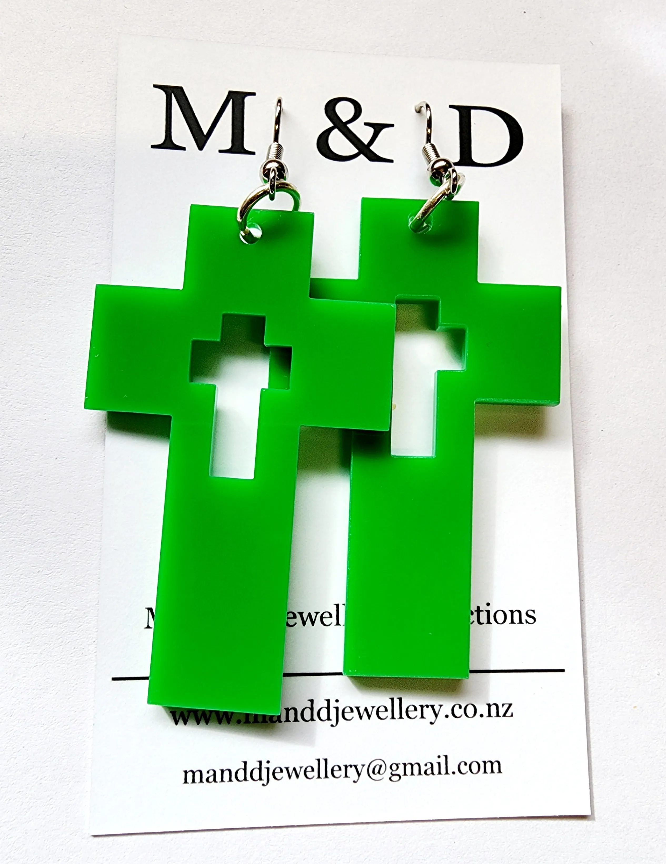 Cross with cutout Cross Dangles Earrings DcoC