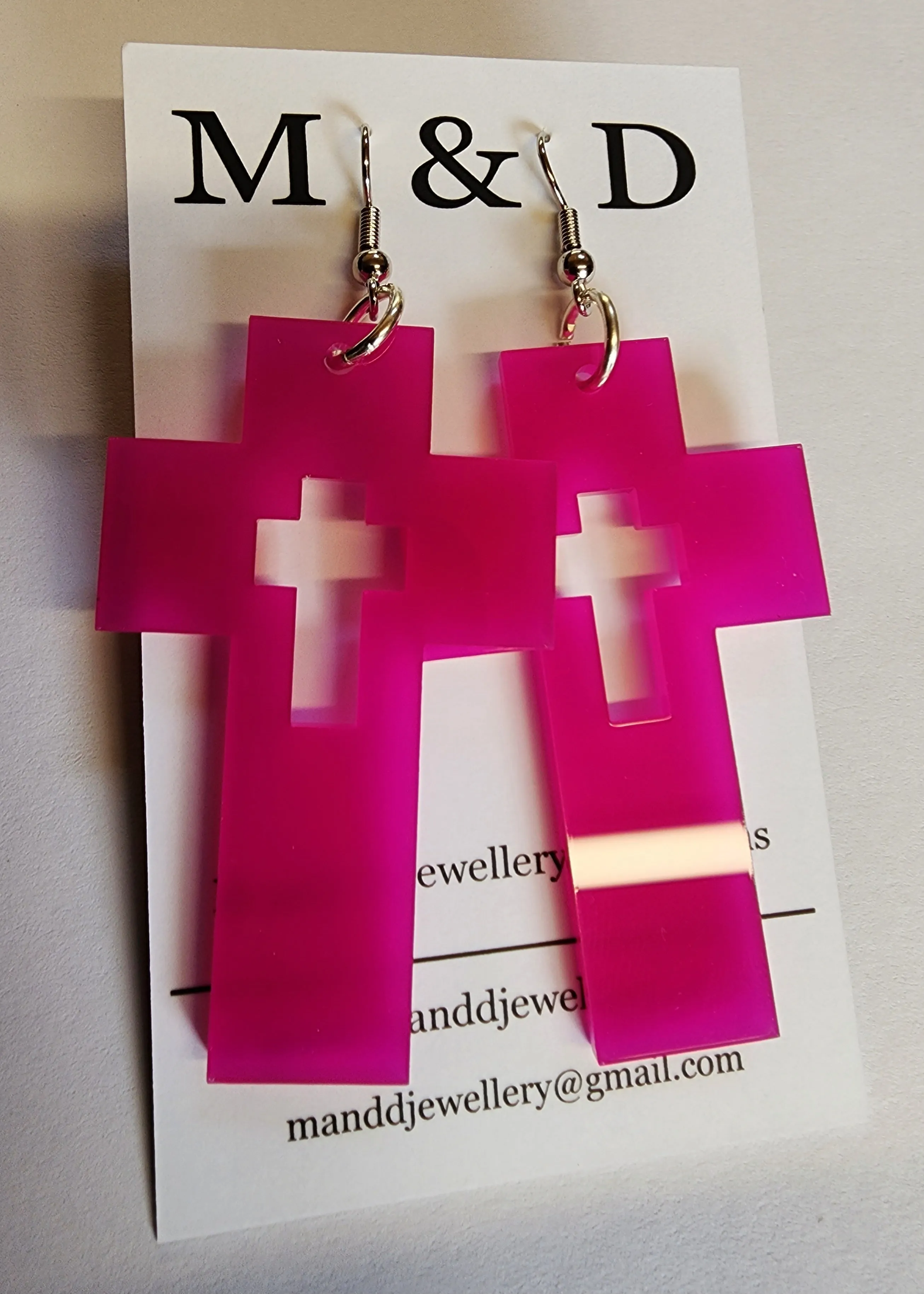 Cross with cutout Cross Dangles Earrings DcoC