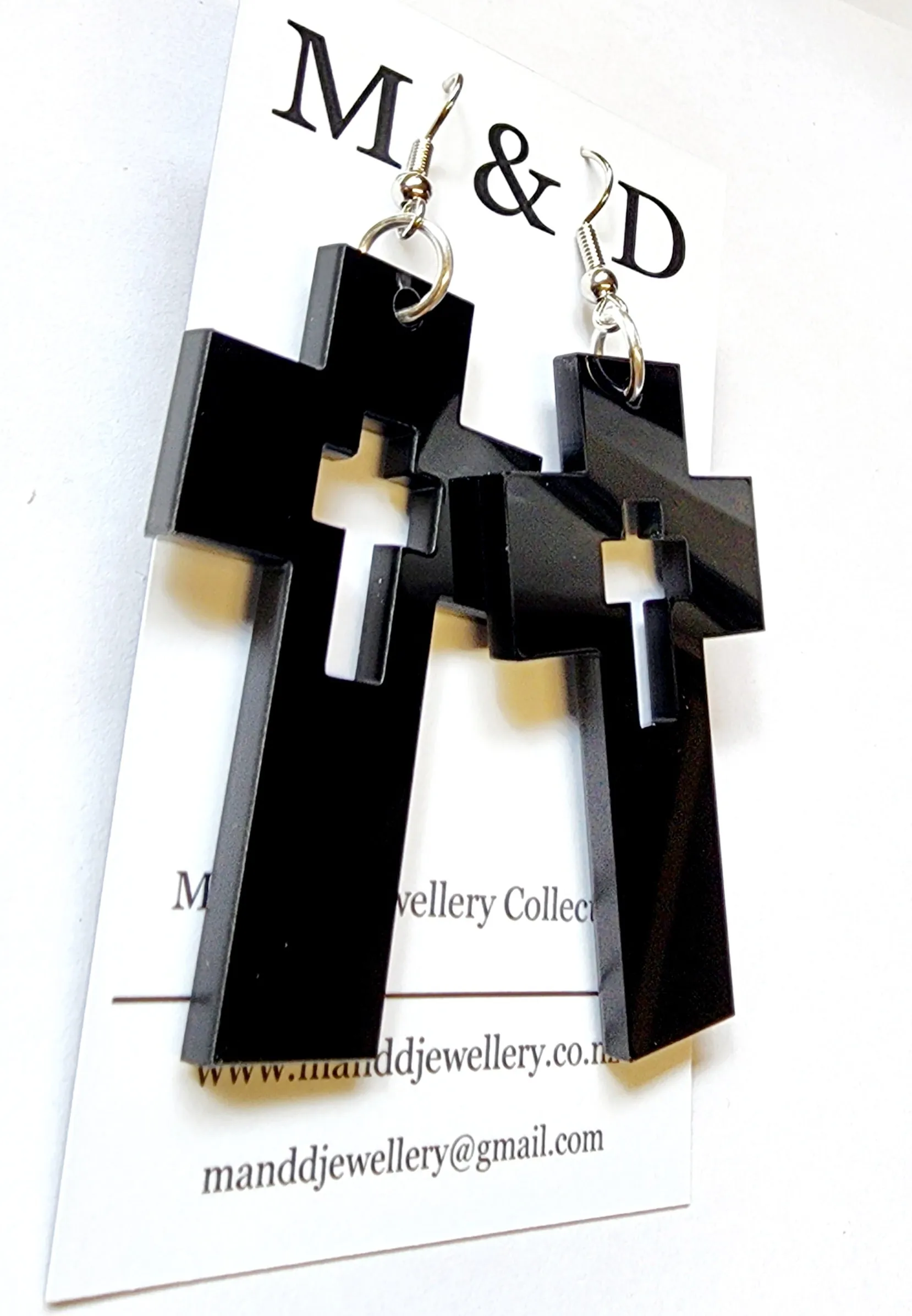 Cross with cutout Cross Dangles Earrings DcoC