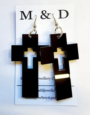 Cross with cutout Cross Dangles Earrings DcoC