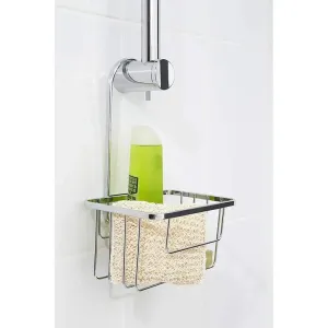 Croydex Shower Riser Rail And Caddy - Chrome