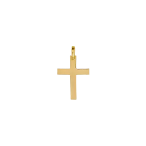 CURVED CROSS PENDANT - GOLD