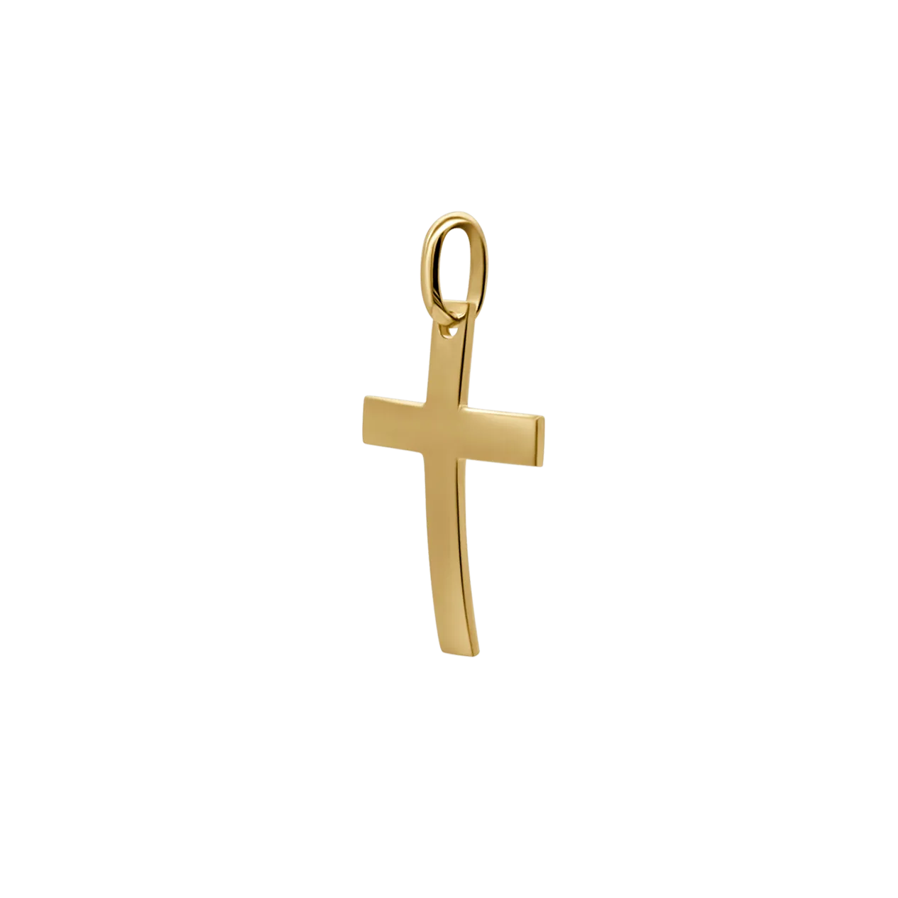 CURVED CROSS PENDANT - GOLD