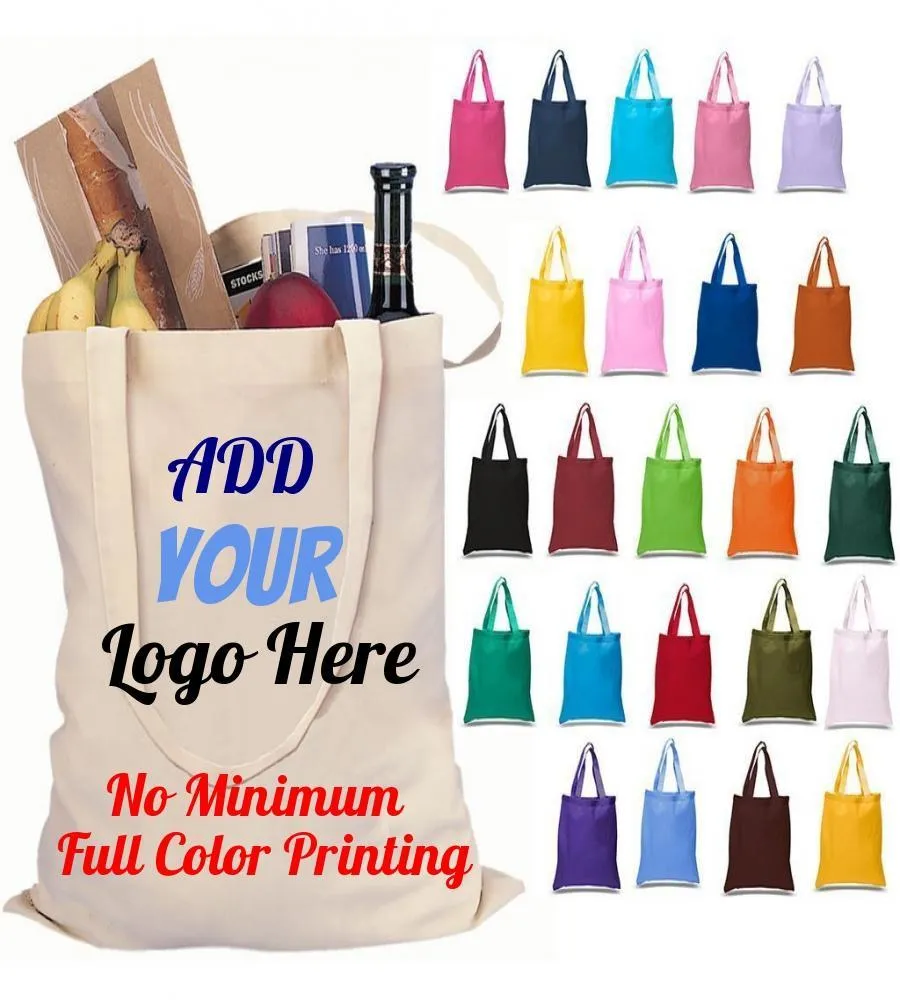 CUSTOM COTTON REUSABLE WHOLESALE TOTE BAGS