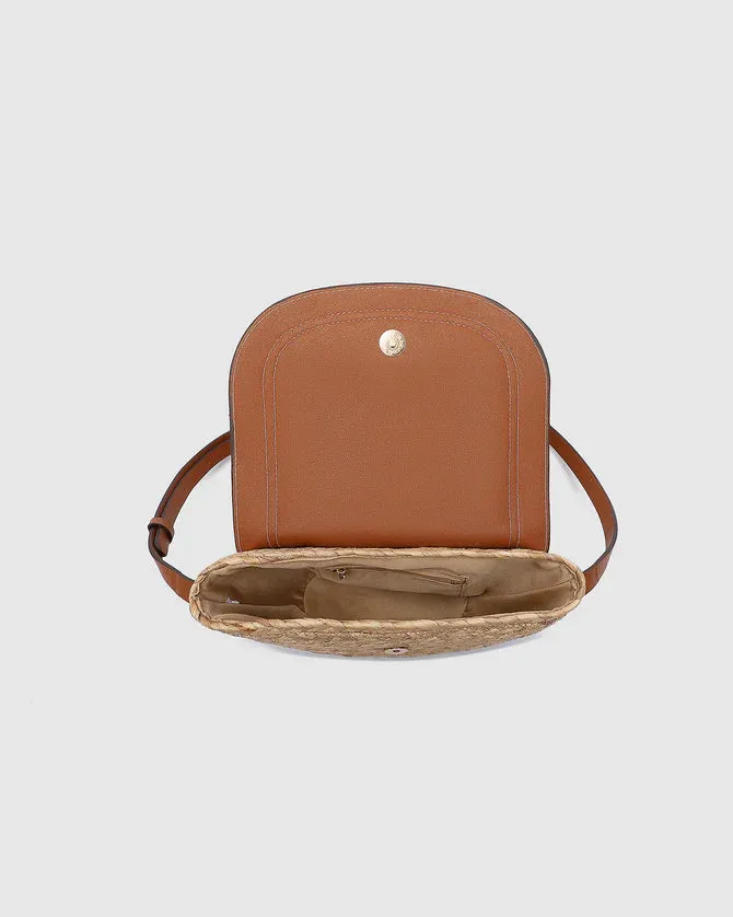 Dixie Straw Crossbody Bag - Natural Tan