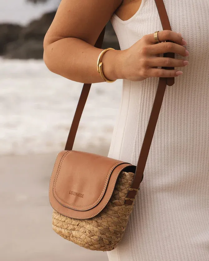 Dixie Straw Crossbody Bag - Natural Tan