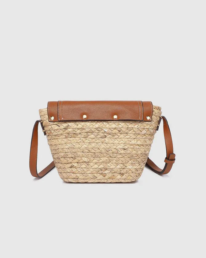 Dixie Straw Crossbody Bag - Natural Tan