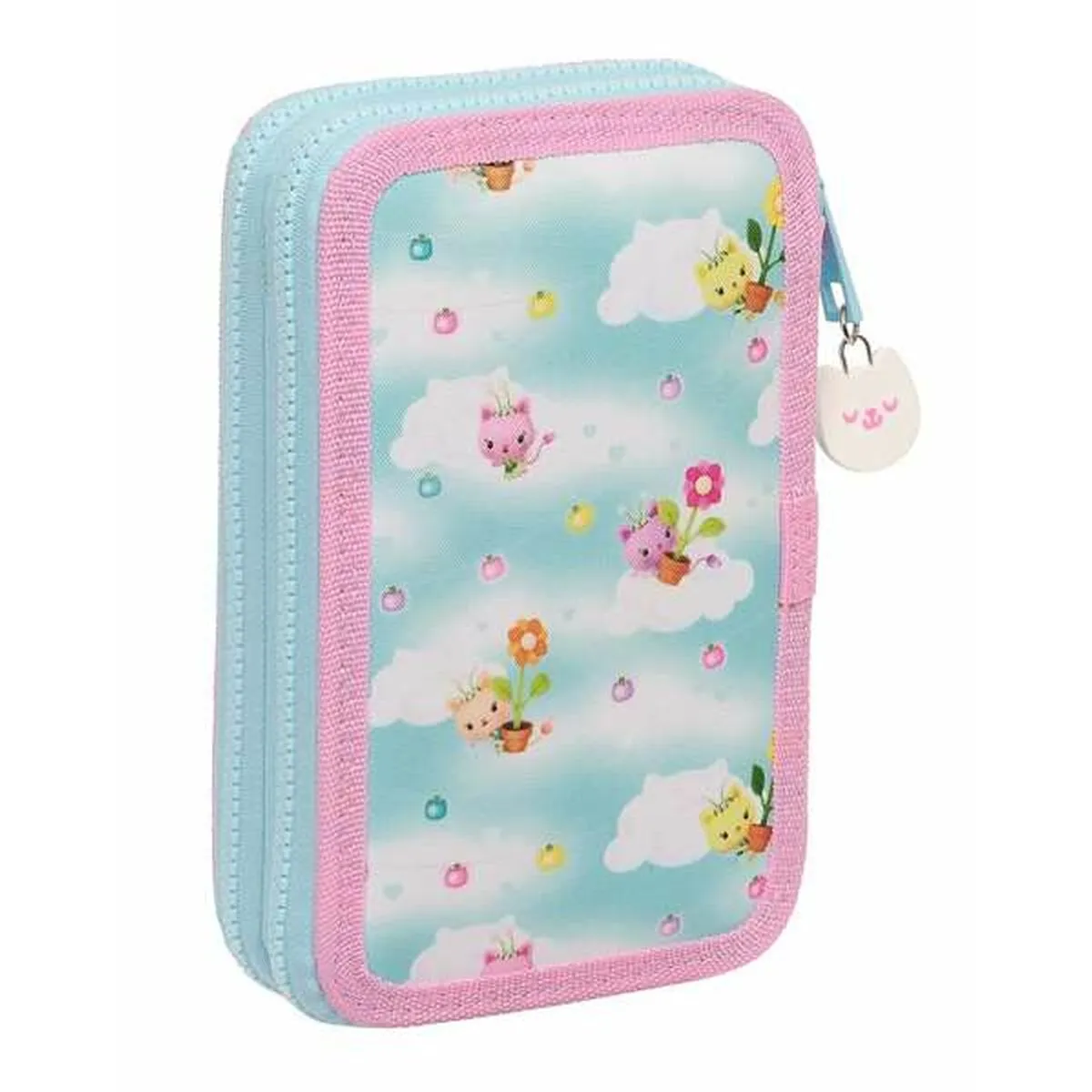 Double Pencil Case Gabby's Dollhouse Sweet Home Light Blue 12,5 x 19,5 x 4 cm