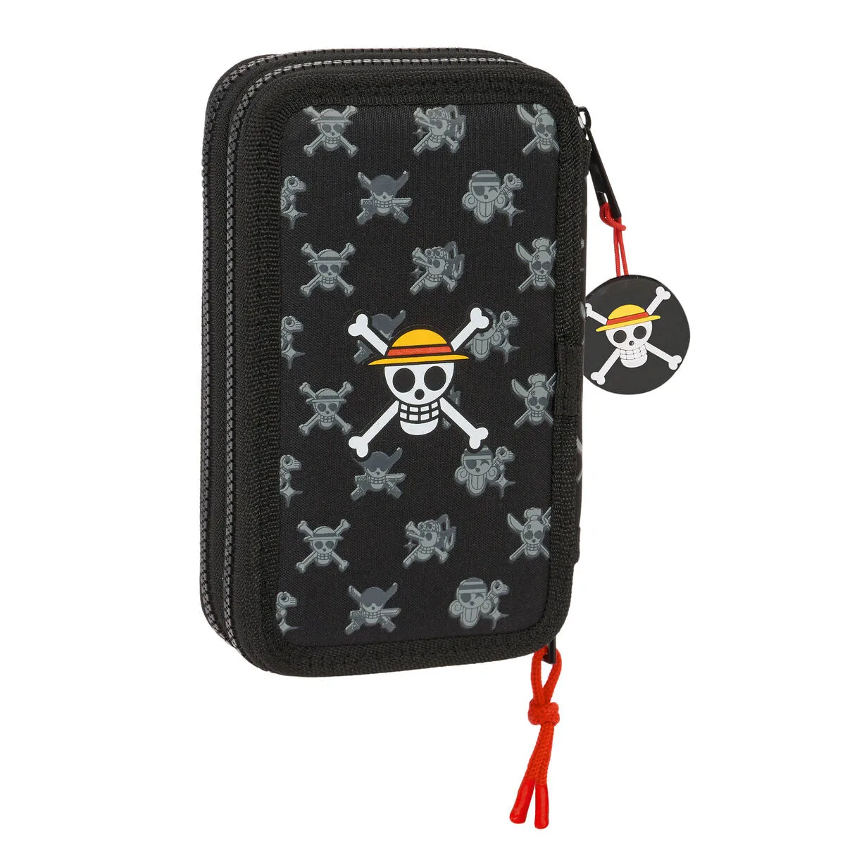 Double Pencil Case One Piece Black 12.5 x 19.5 x 4 cm 28 Pieces