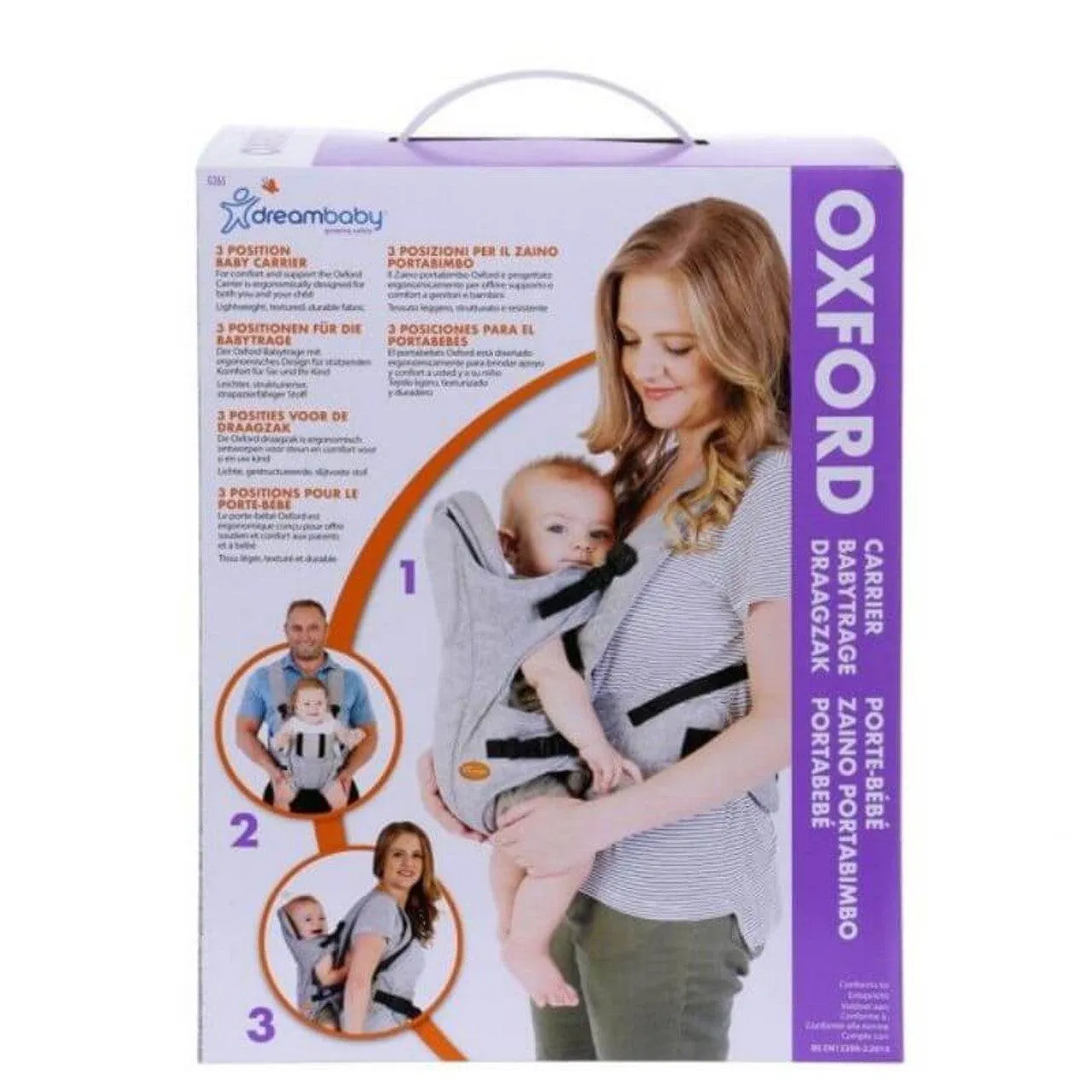 Dreambaby Oxford Ergonomic 3-In-1 Baby Carrier - Grey