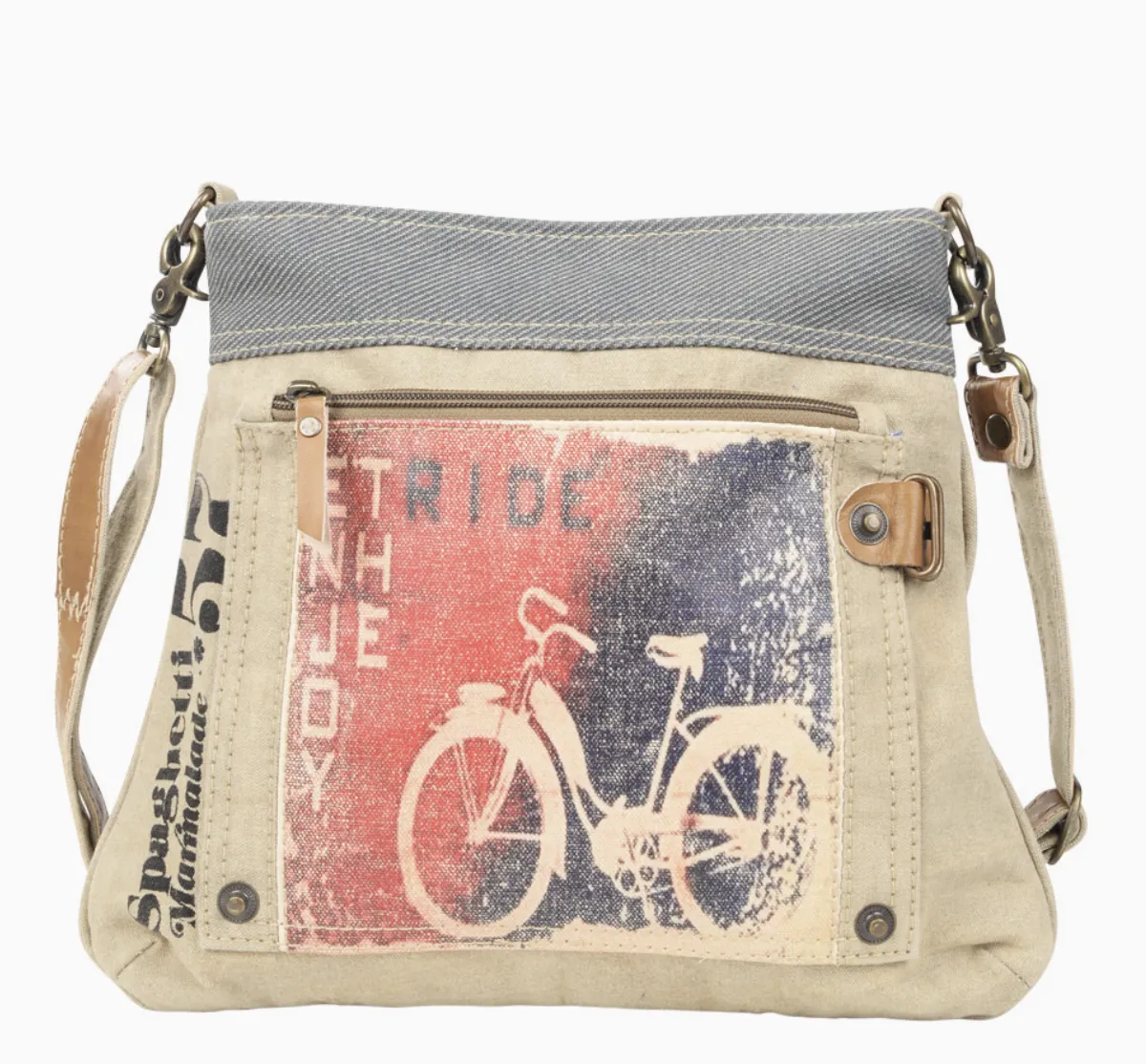 Enjoy the Ride Canvas Crossbody Bag