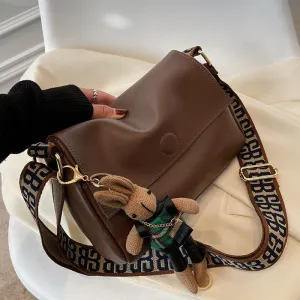 Faux Leather Flap Crossbody Bag