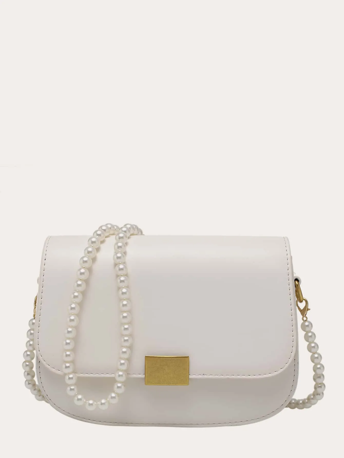 Faux Pearl Strap Crossbody Bag