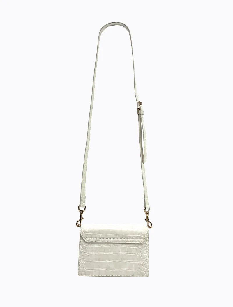 Felipe Flap Bag - Blanc Croc