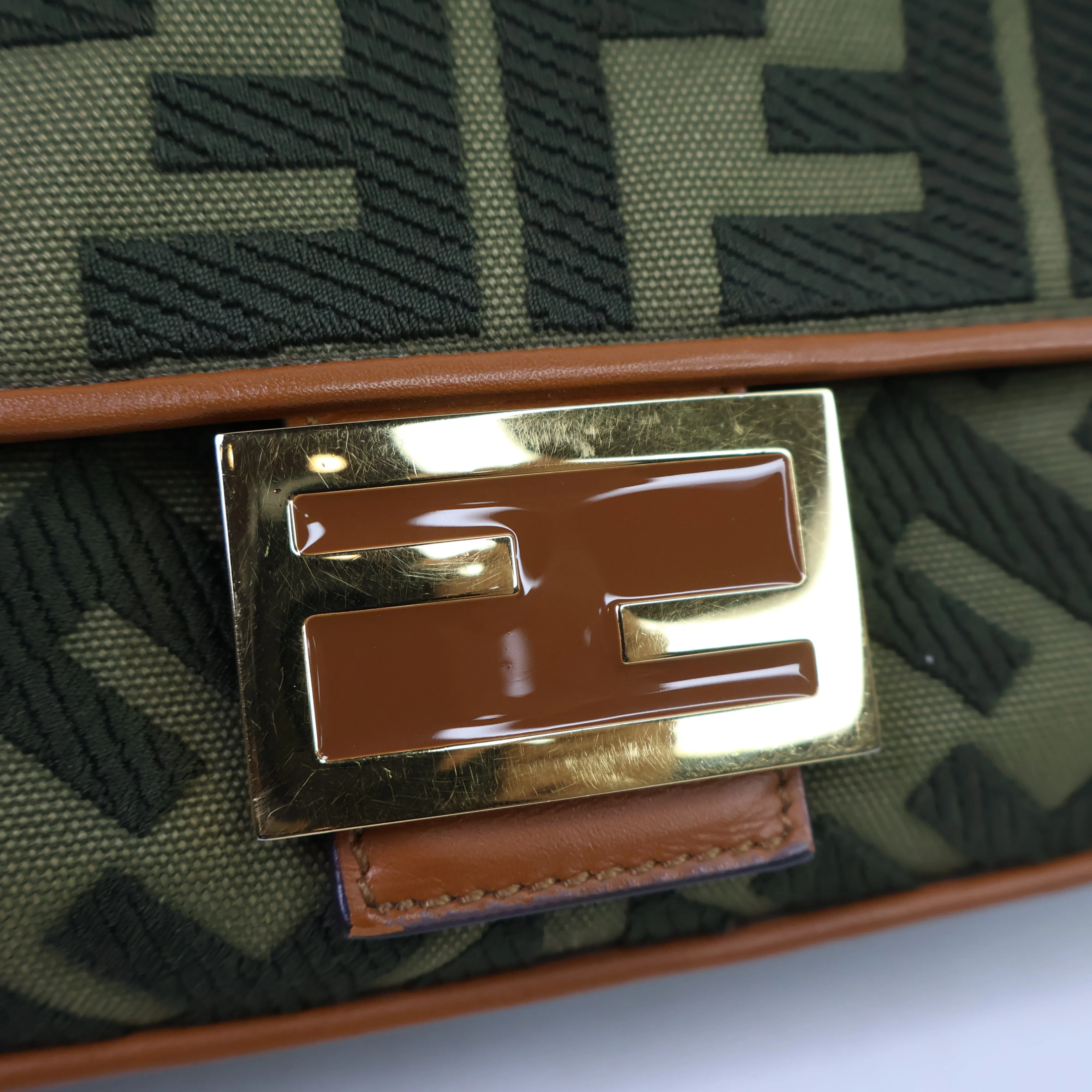 Fendi Baguette Canvas Green