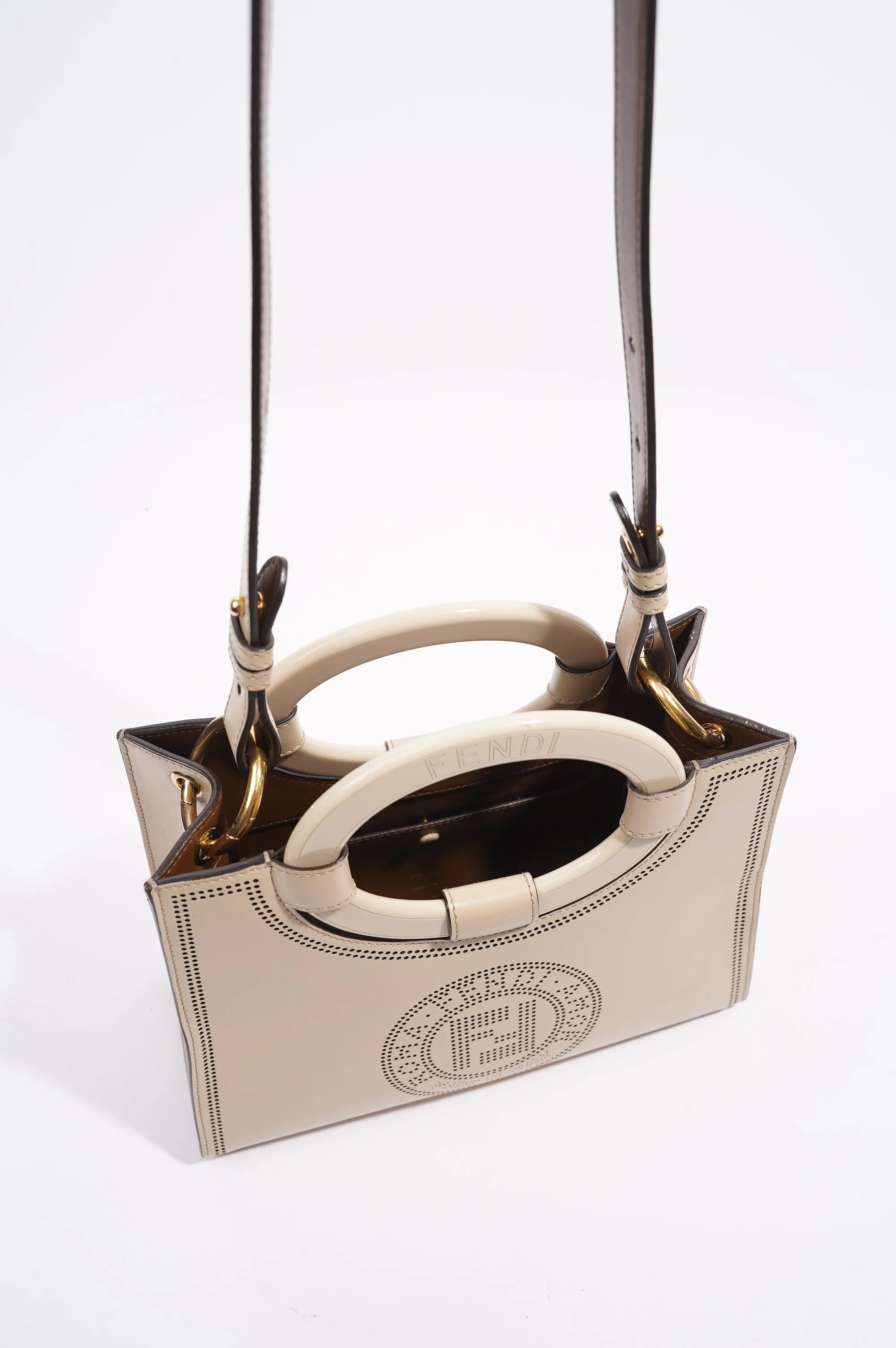 Fendi Runway Shopping Bag Cream Leather