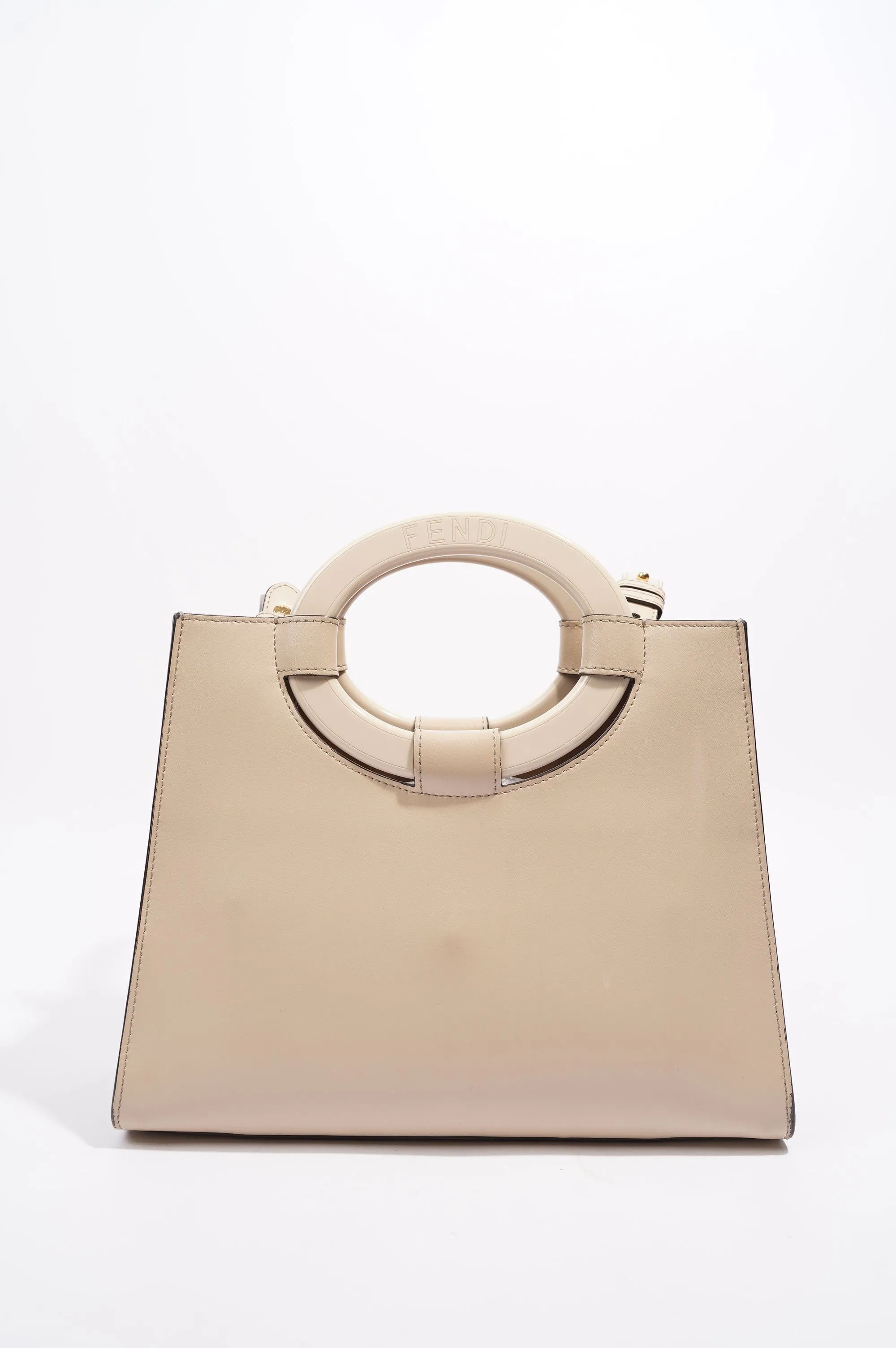 Fendi Runway Shopping Bag Cream Leather