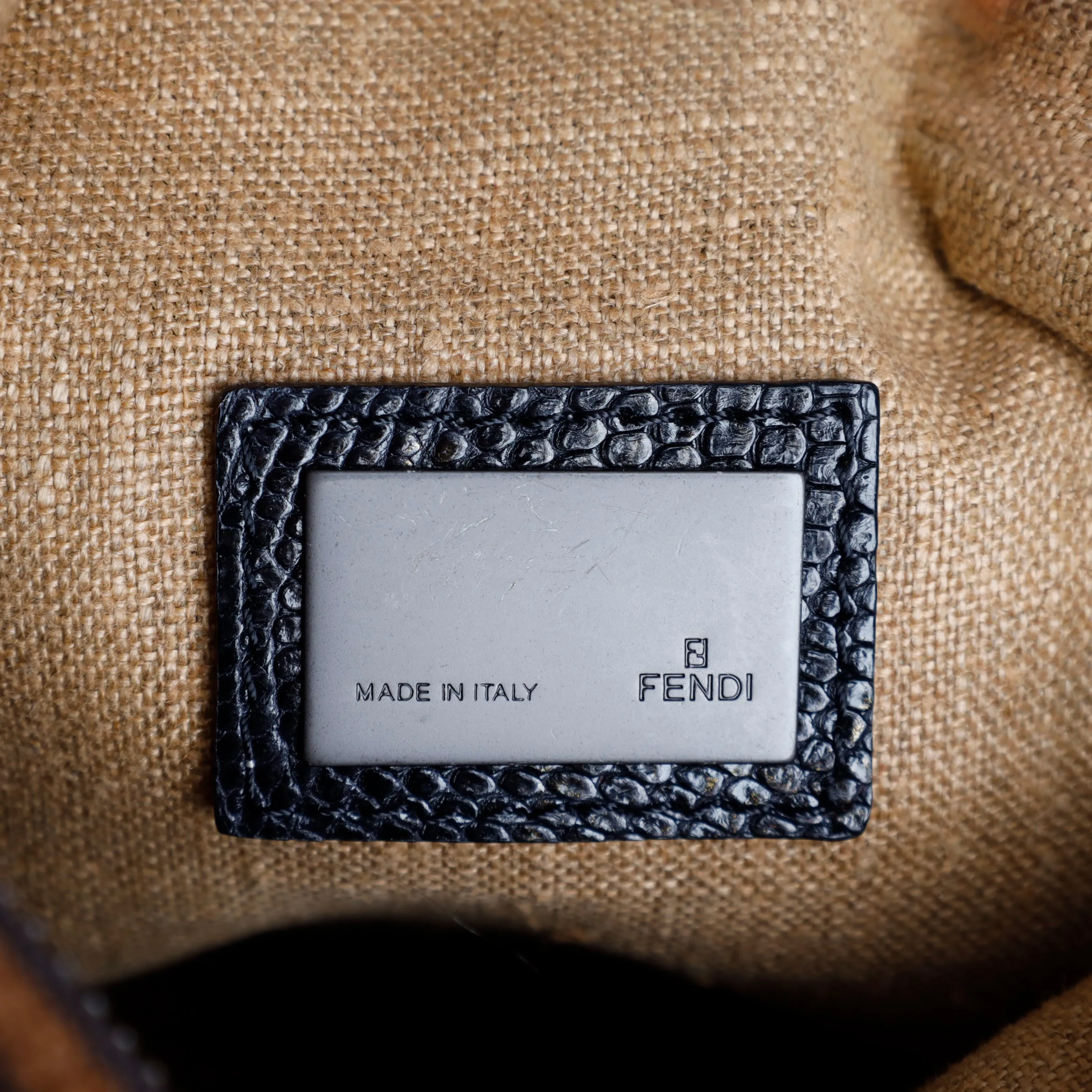 Fendi Wood Paneled Oyster Hobo Bag - '00s