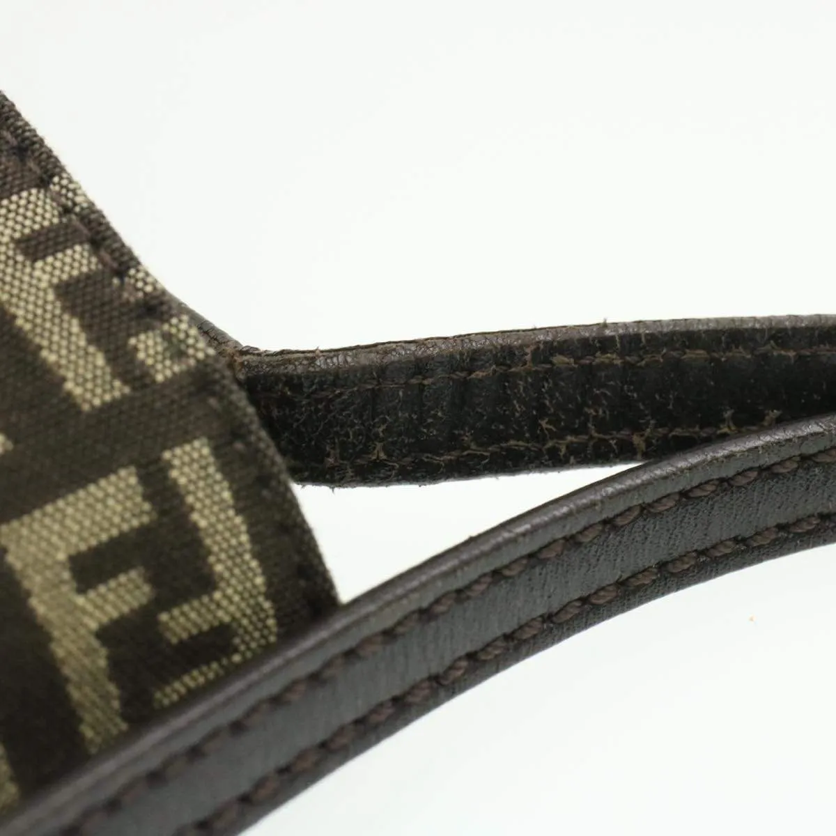 FENDI Zucchino Canvas Mamma Baguette Crossbody Bag