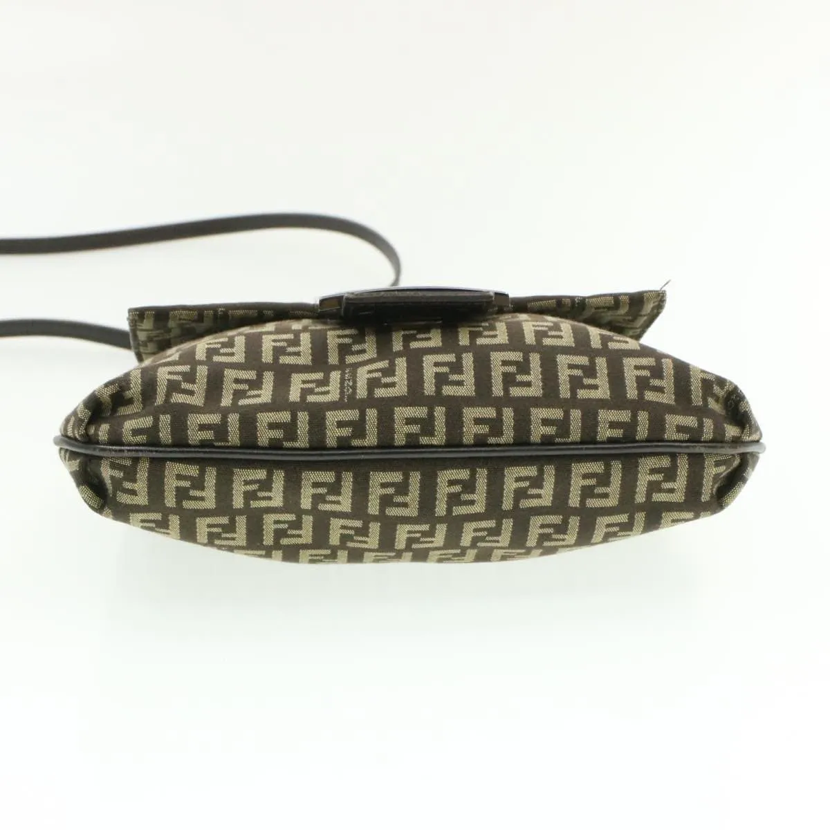 FENDI Zucchino Canvas Mamma Baguette Crossbody Bag