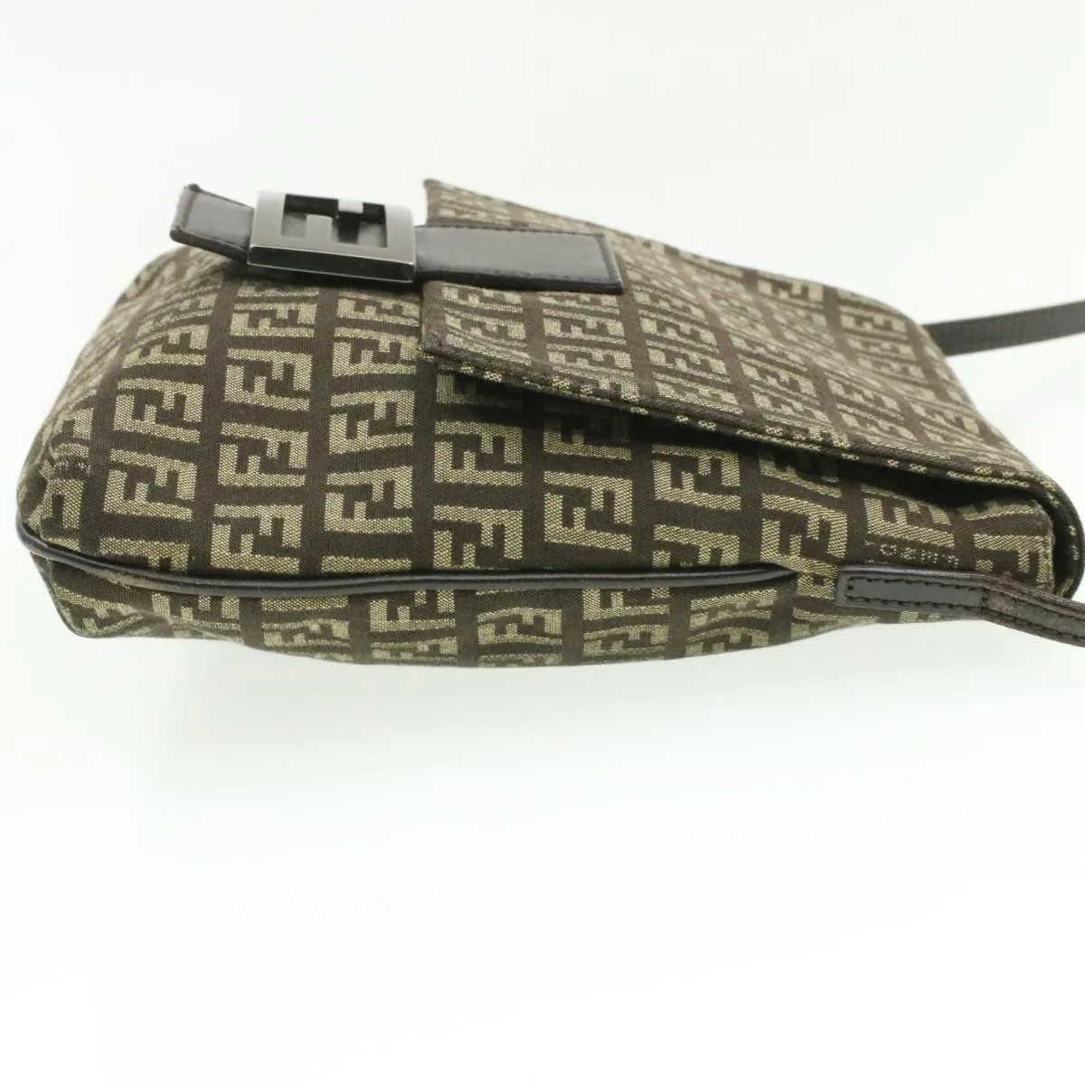 FENDI Zucchino Canvas Mamma Baguette Crossbody Bag