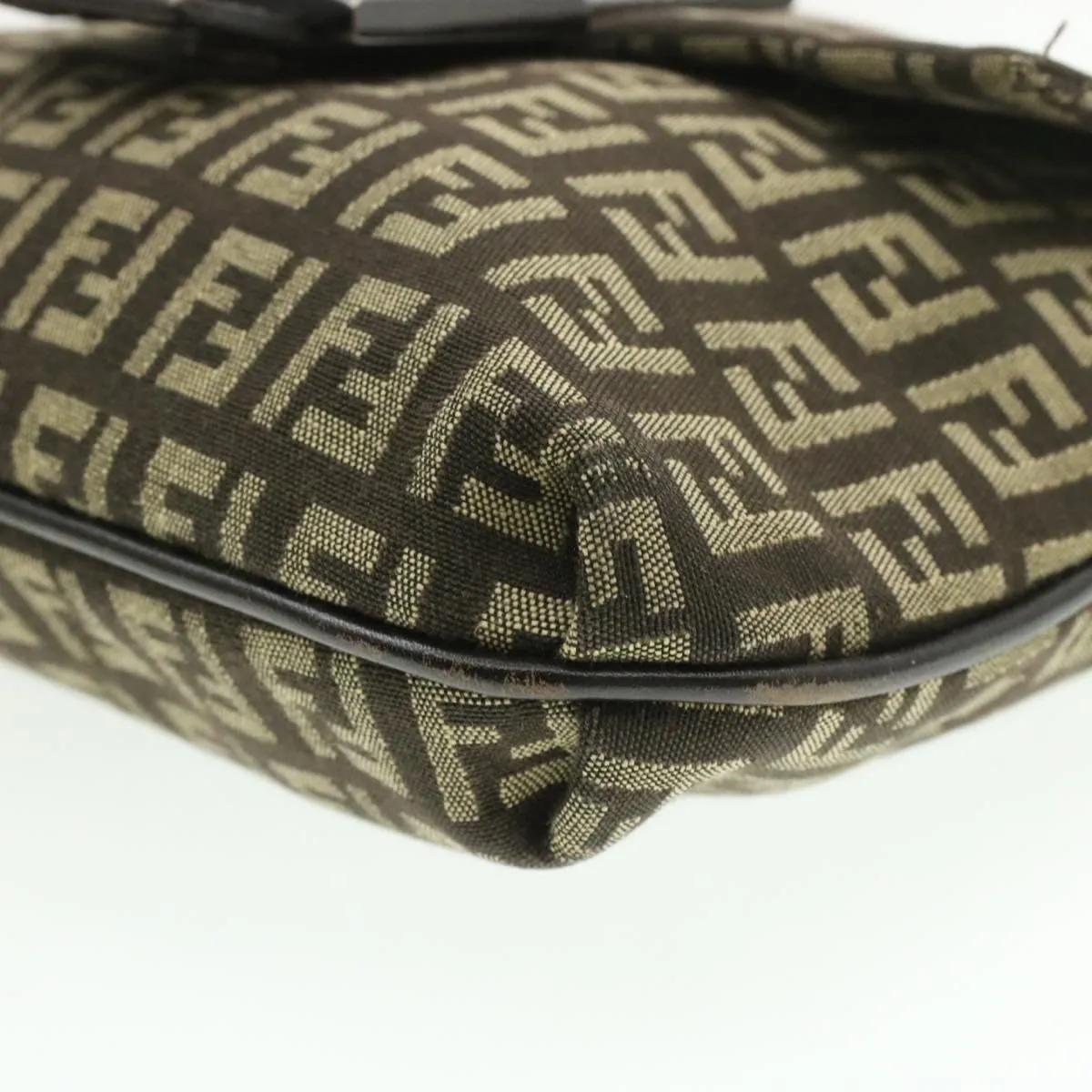 FENDI Zucchino Canvas Mamma Baguette Crossbody Bag