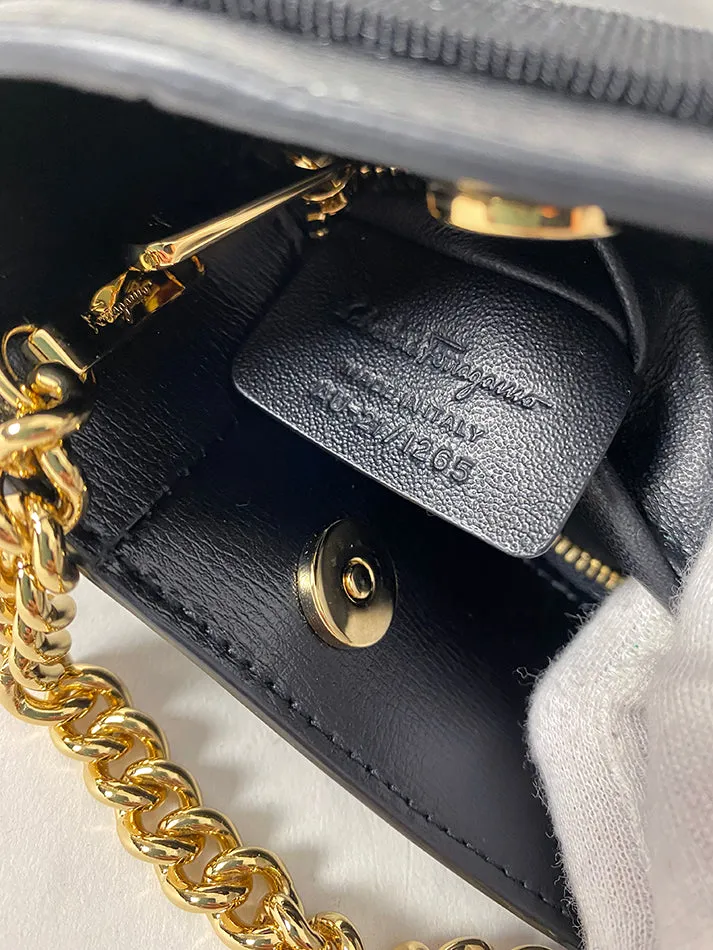 Ferragamo Black Leather Vera Crossbody Bag