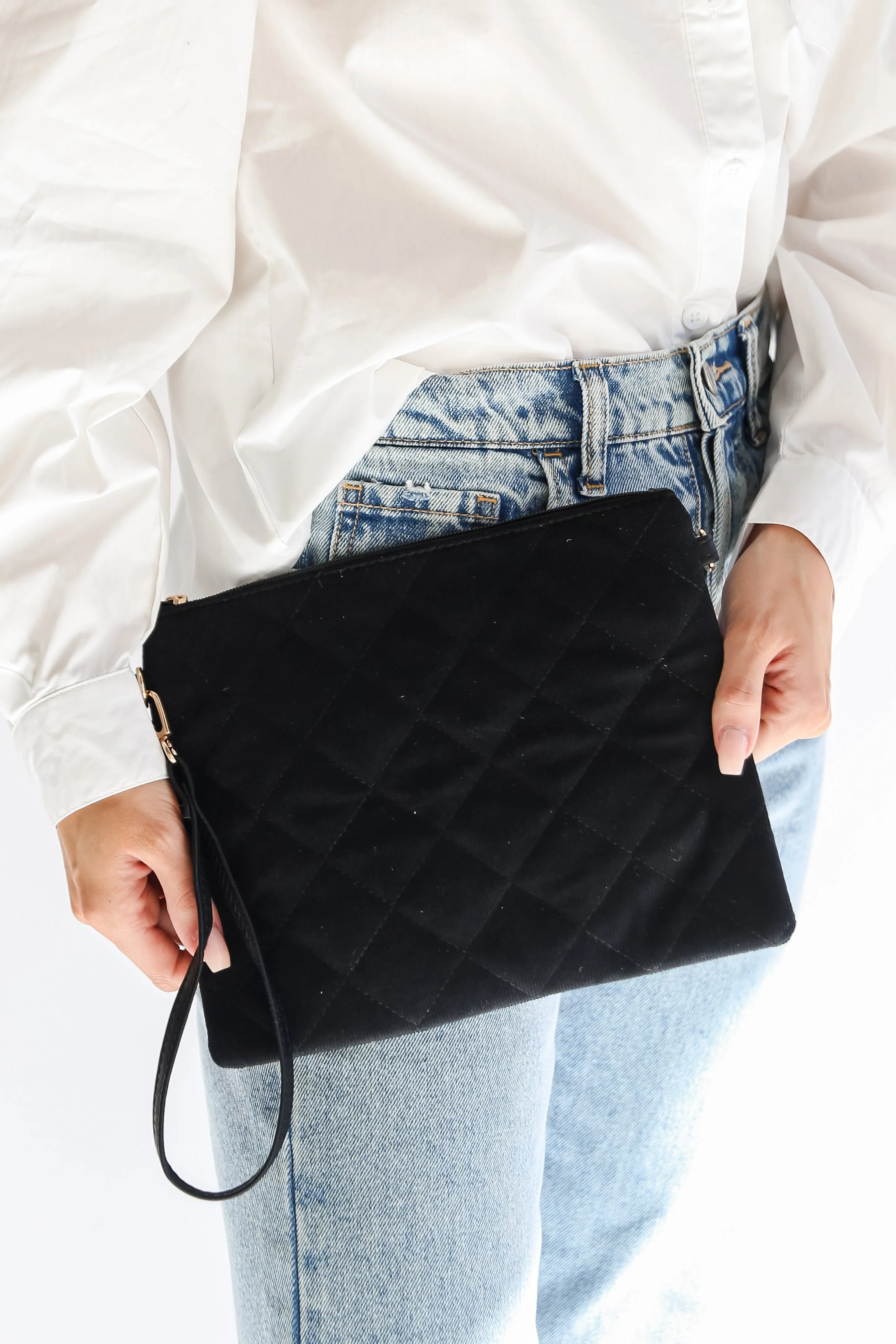 FINAL SALE - Fashionable Favorite Black Corduroy Crossbody Bag