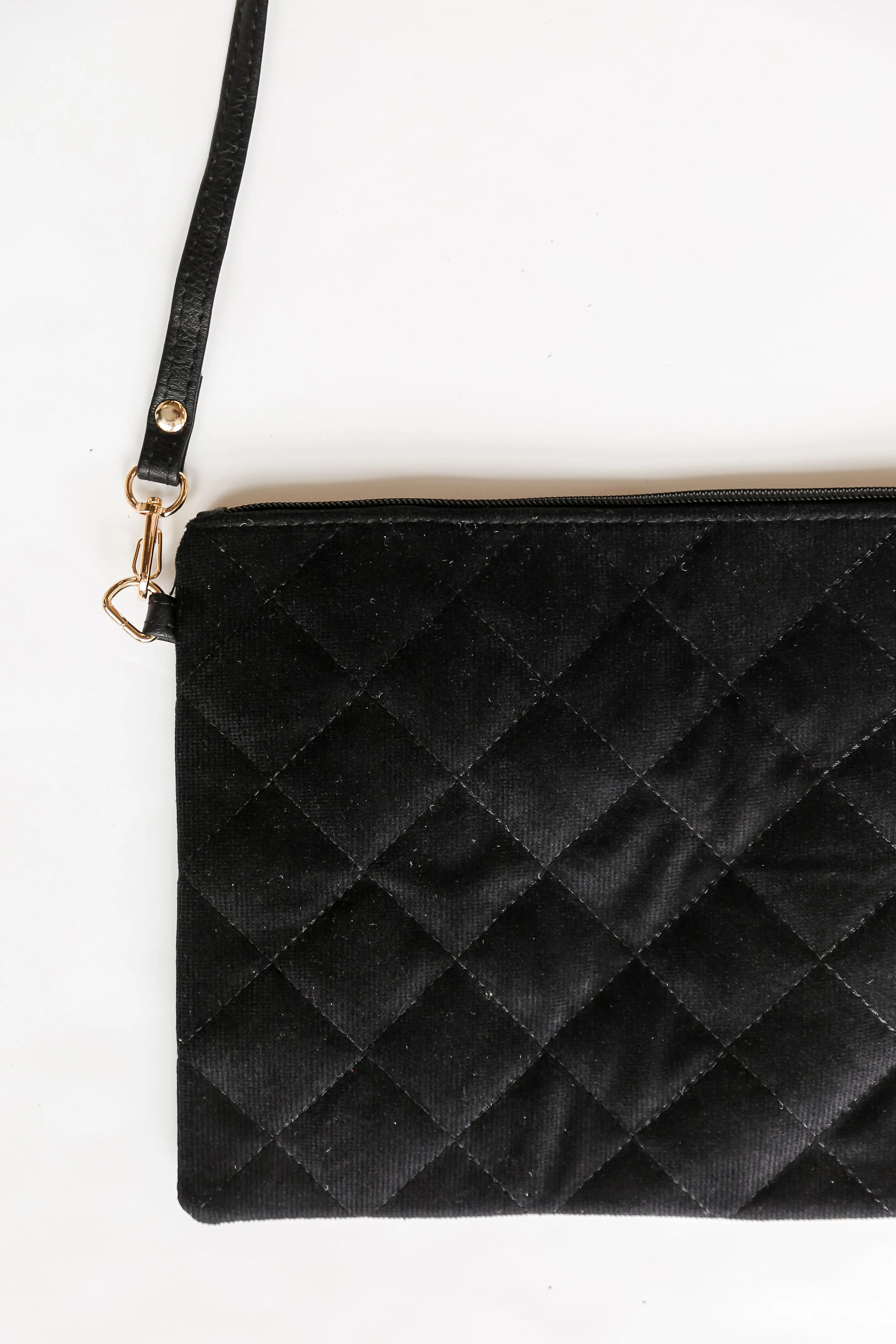 FINAL SALE - Fashionable Favorite Black Corduroy Crossbody Bag