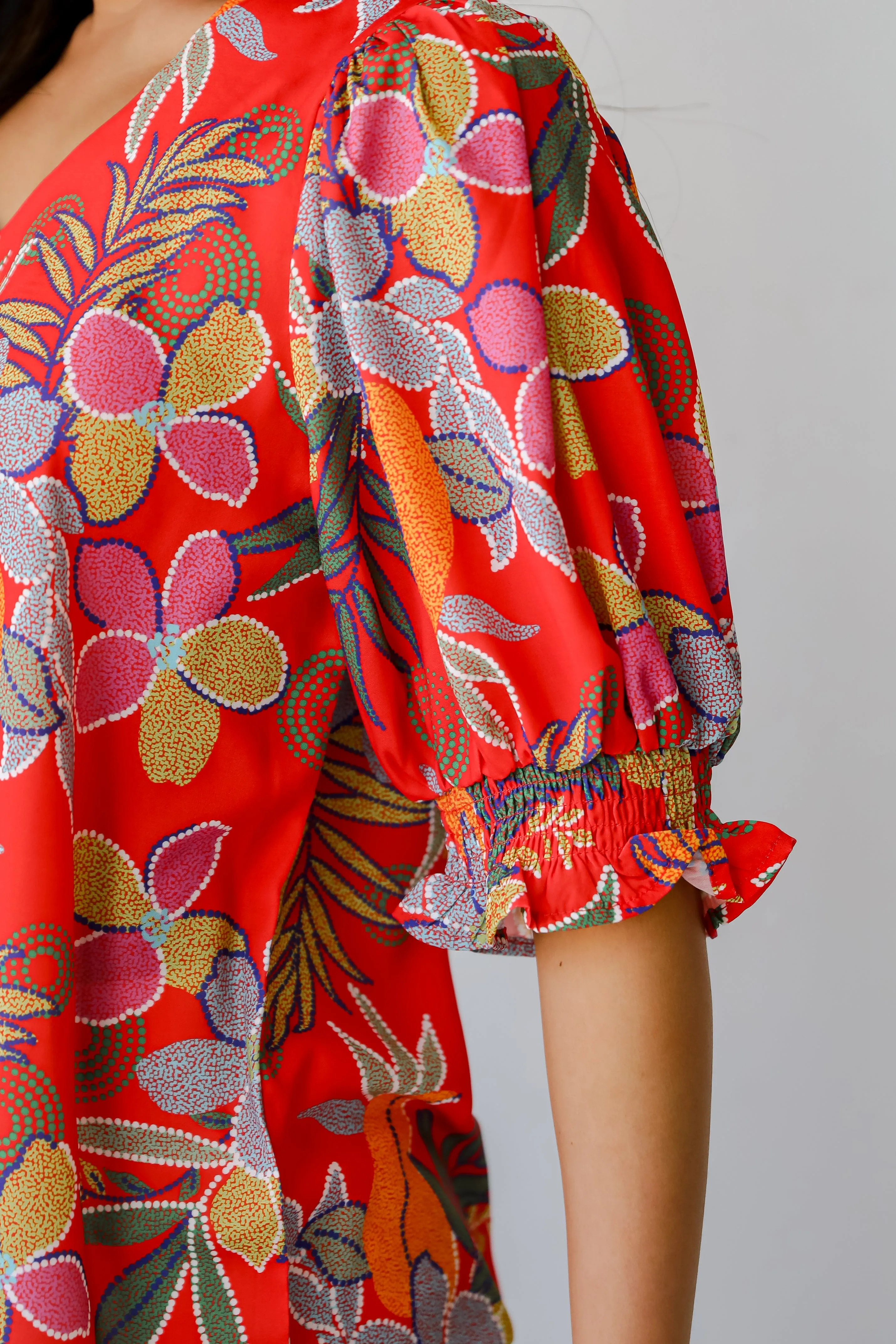 FINAL SALE - Gorgeous Muse Red Floral Blouse