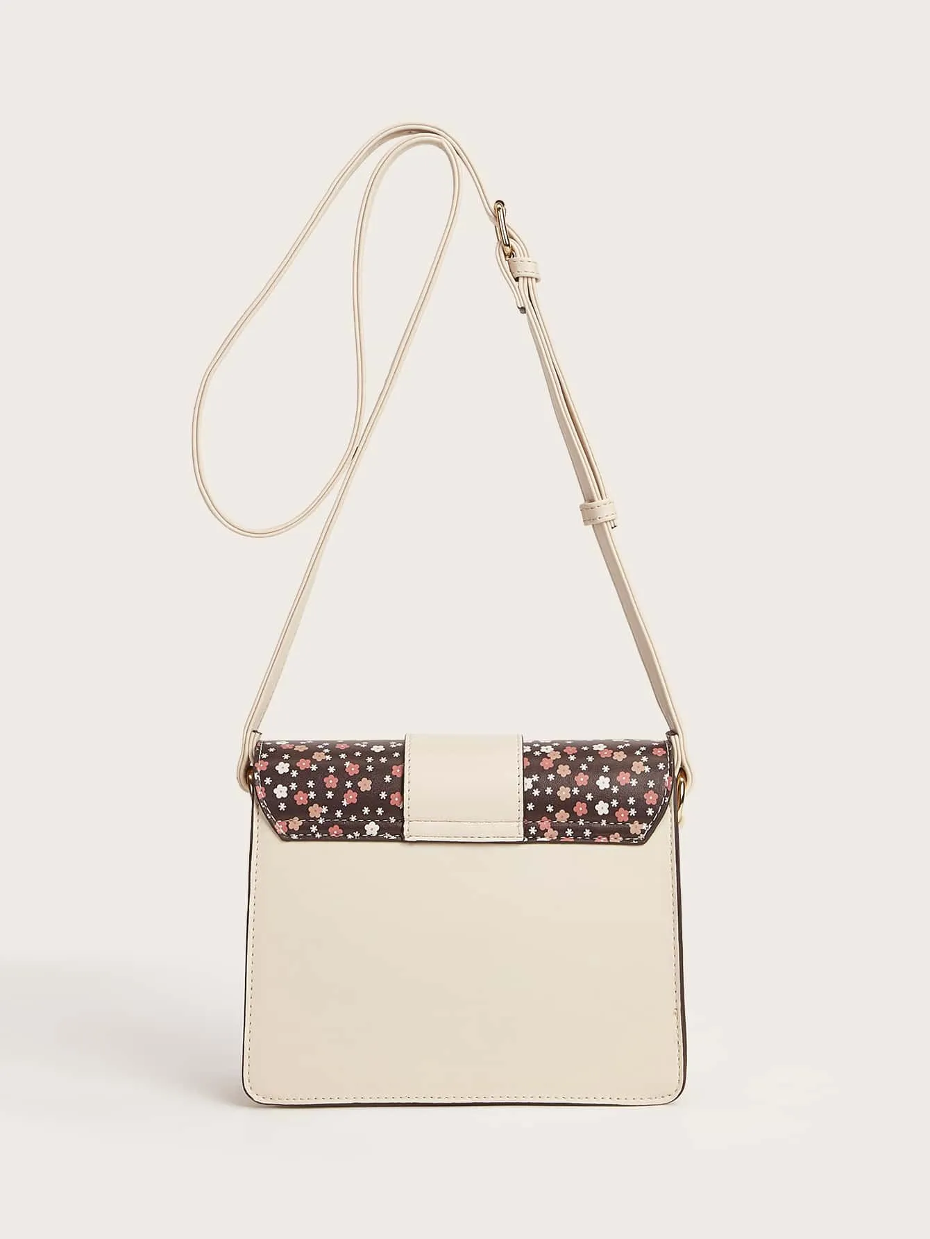 Floral Graphic Flap Crossbody Bag