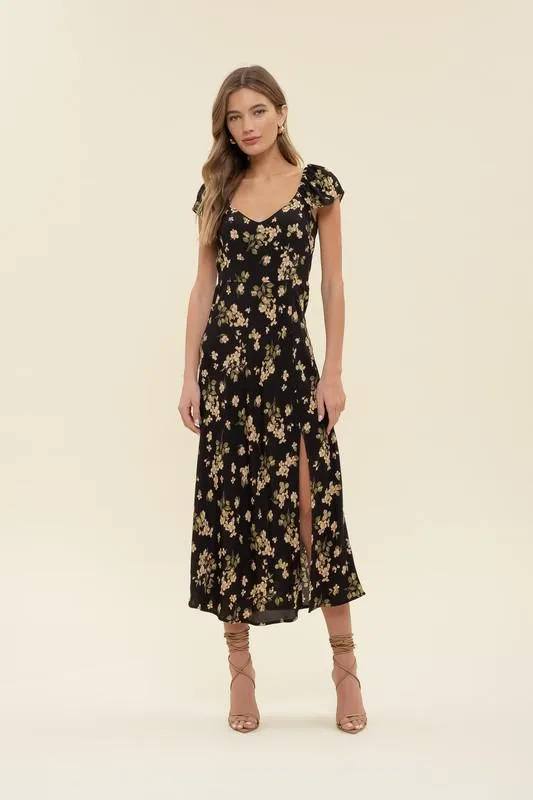 Floral Ruffle Midi Dress