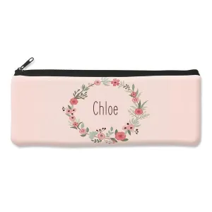 Flower Wreath Pencil Case - Large