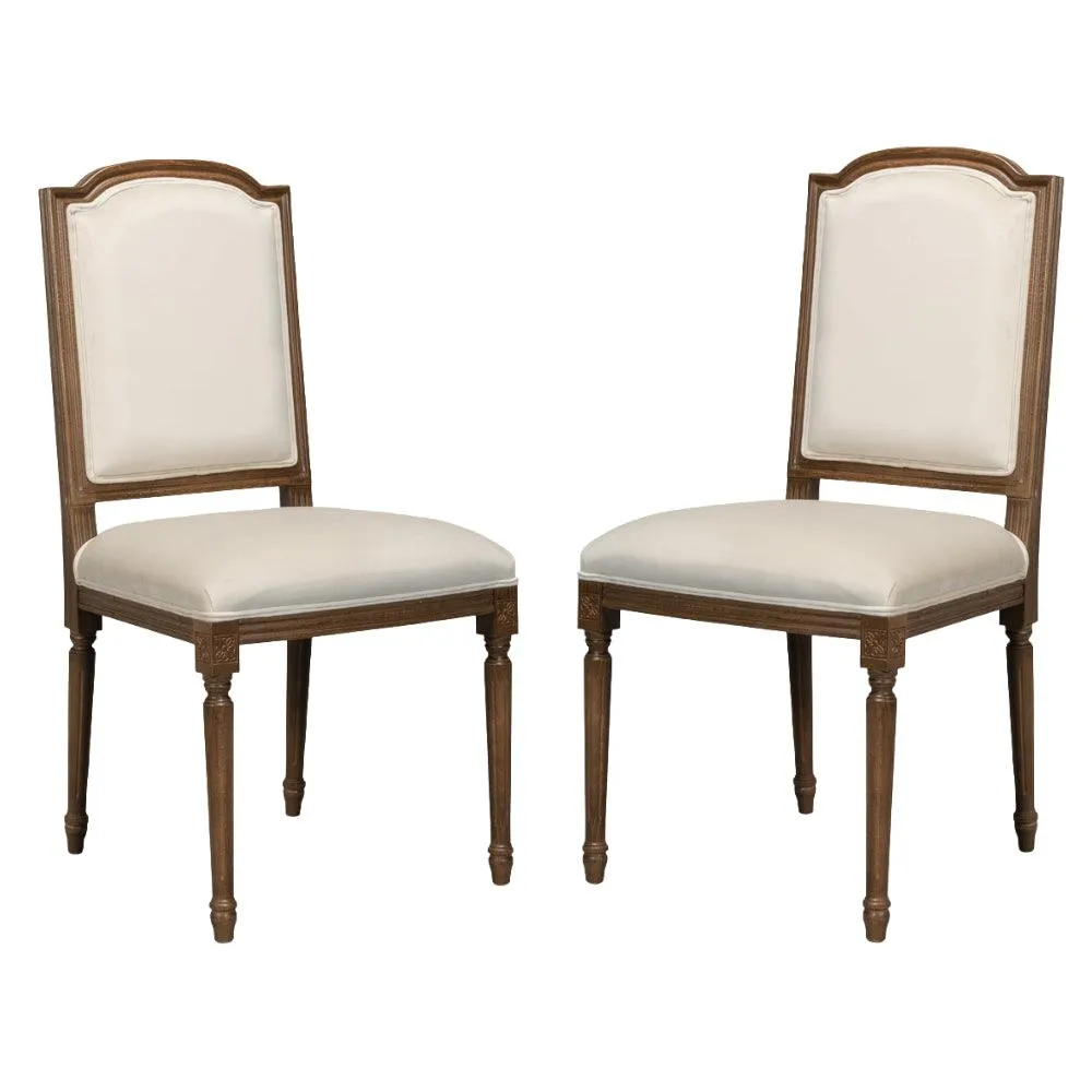 French Medallion Curved Top Side Chair - Set of 2